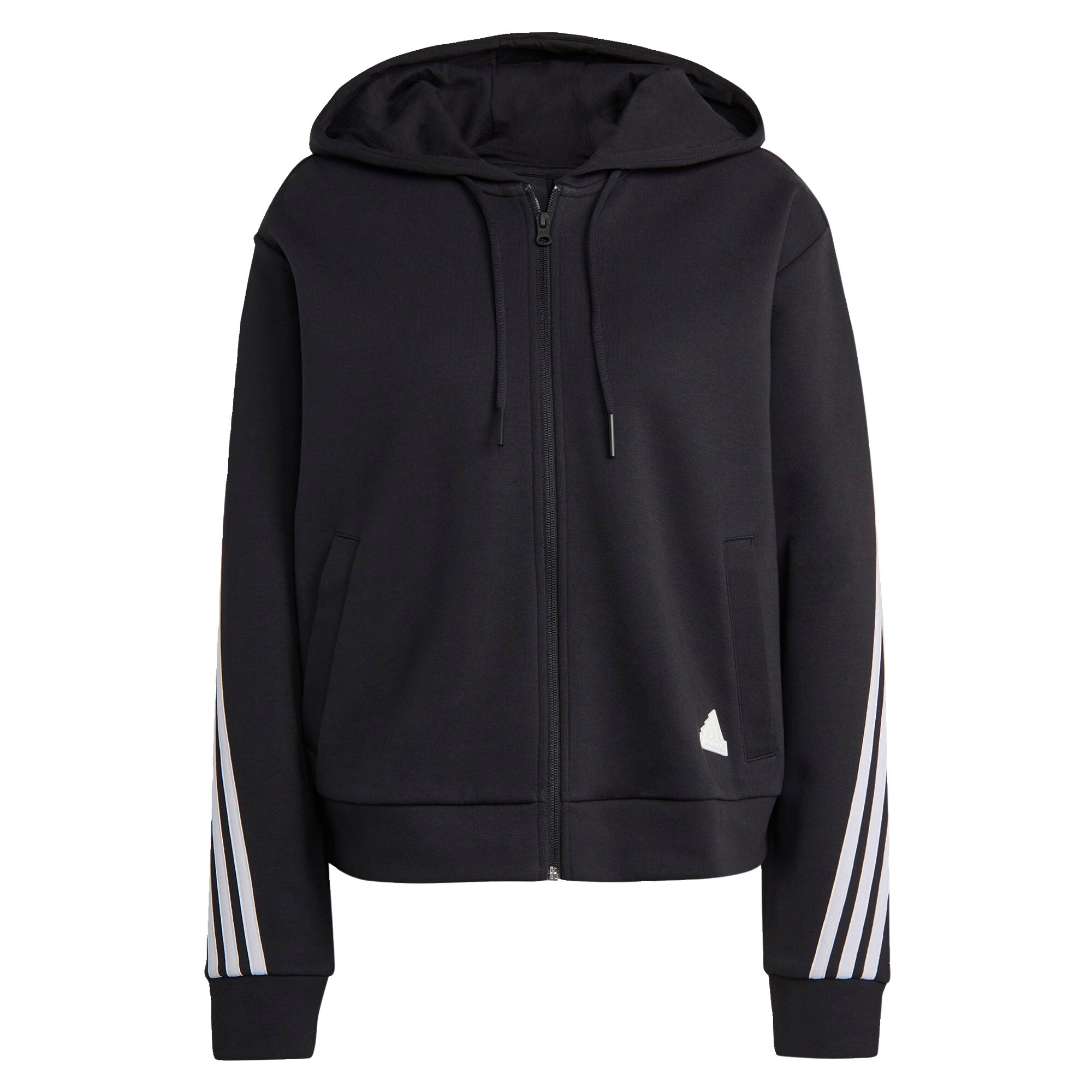 ADIDAS SPORTSWEAR Casaco de treino em moletão  preto / branco