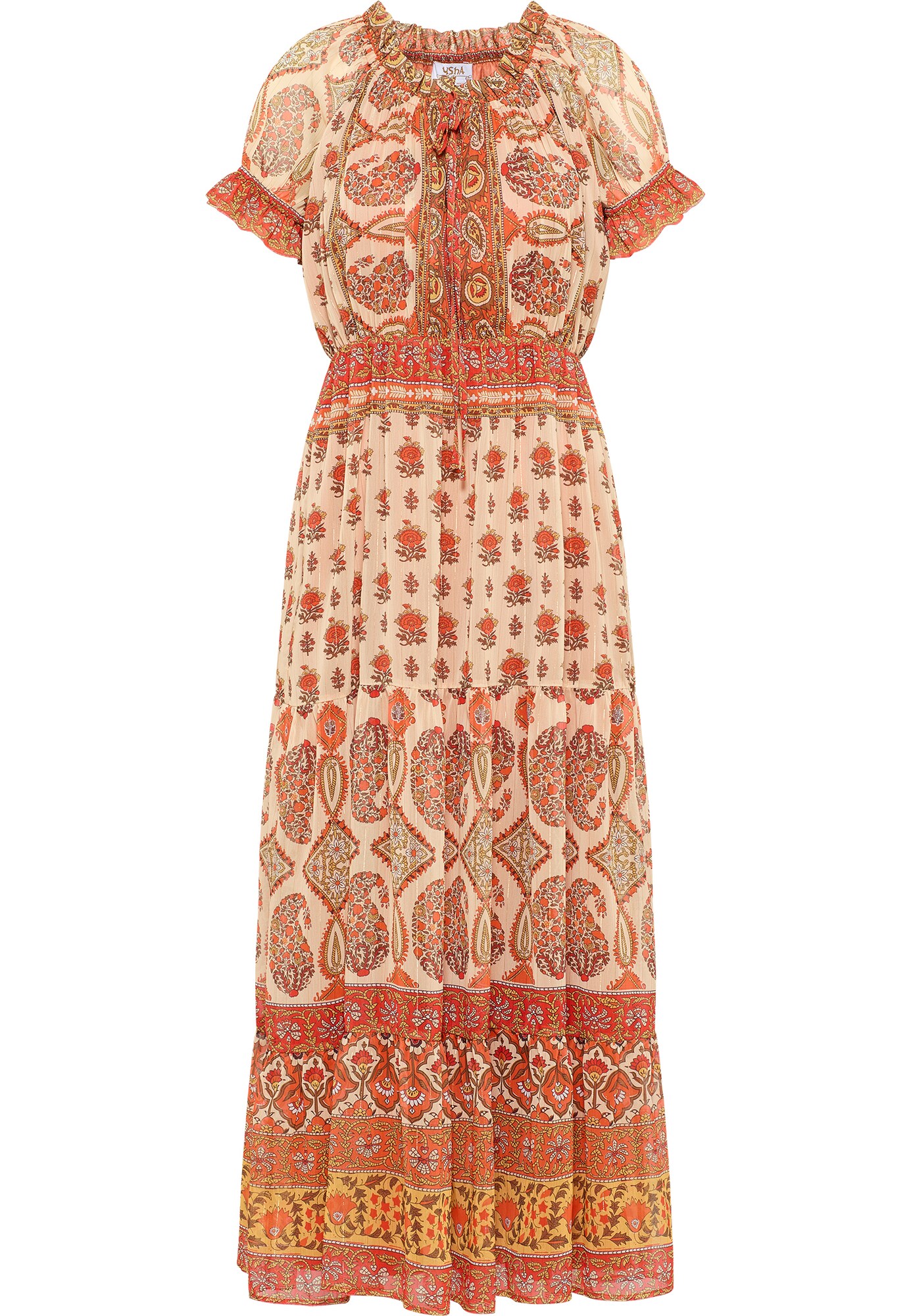 usha FESTIVAL Vestido beige / marrón / naranja