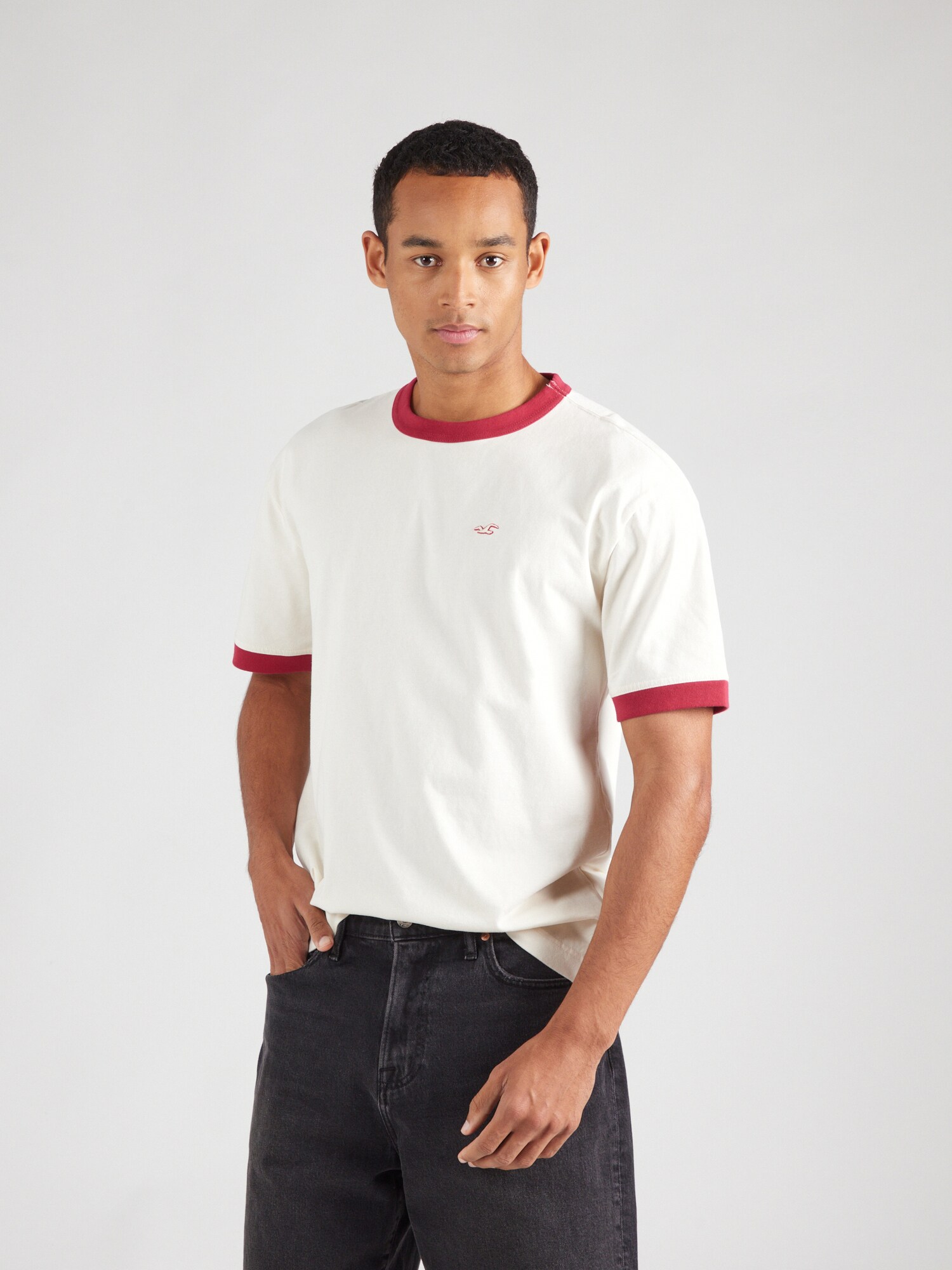 Abercrombie & Fitch Póló  piros / fehér termék 2. képe