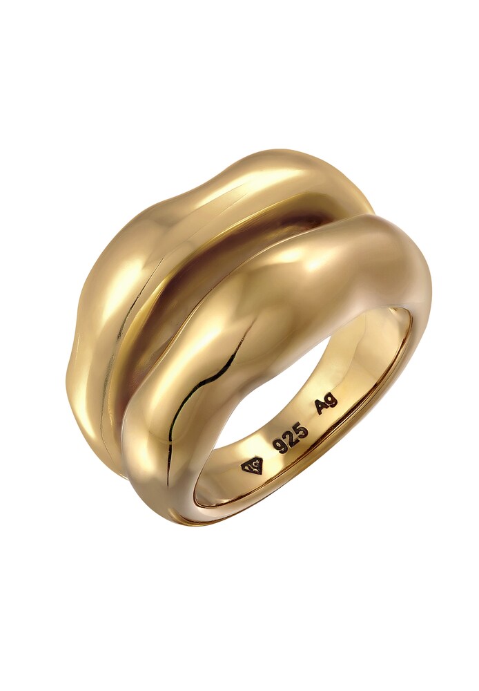 ELLI PREMIUM Ring 'Chunky Organic' Damen Größe 52 gold