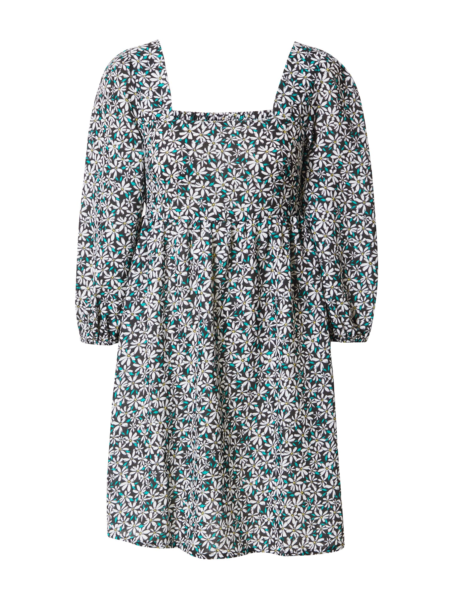 Dorothy Perkins Šaty 'Daisy' vodová / tmavozelená / biela