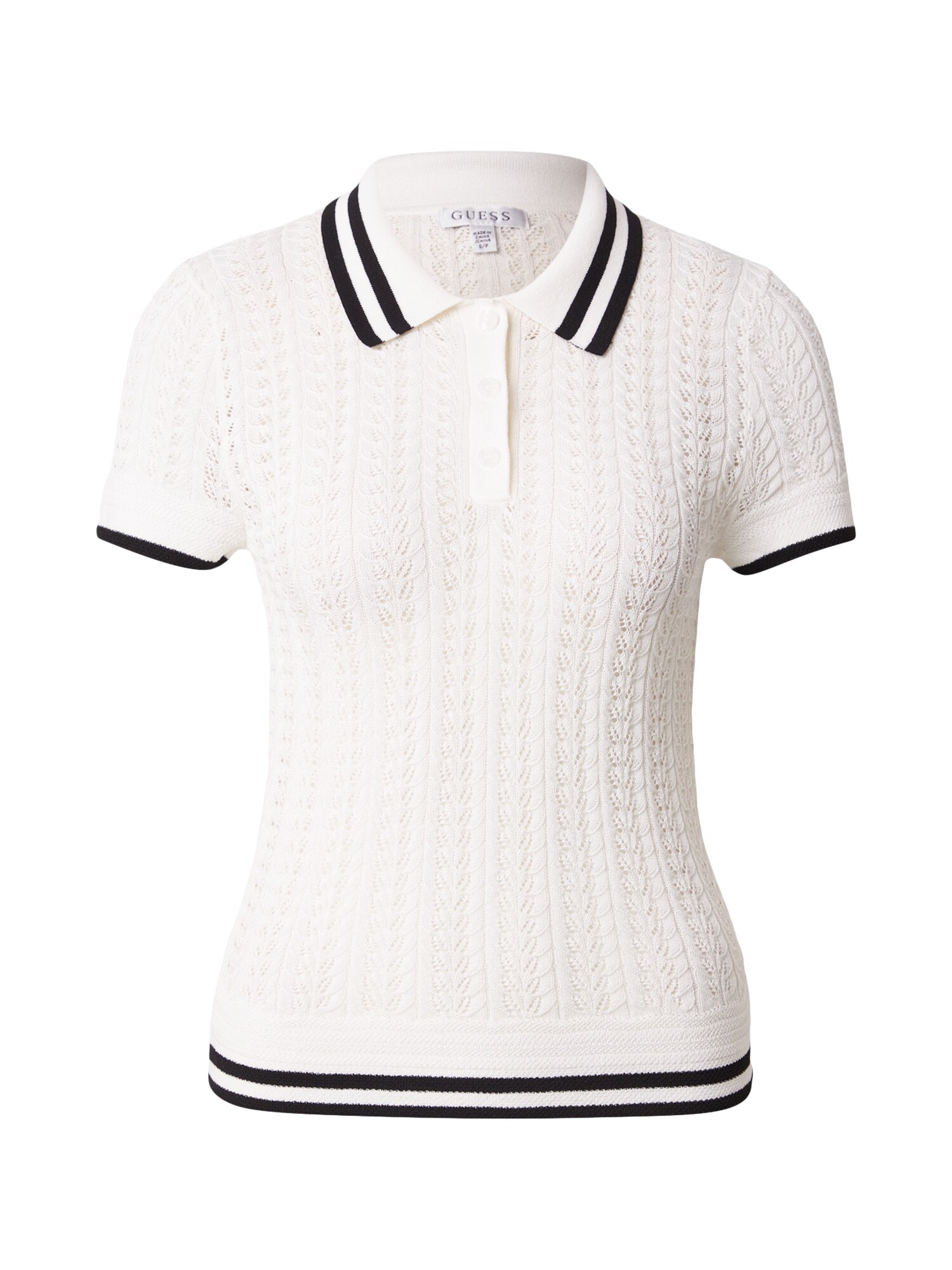 GUESS Pulover 'VIENNA'  negru / alb