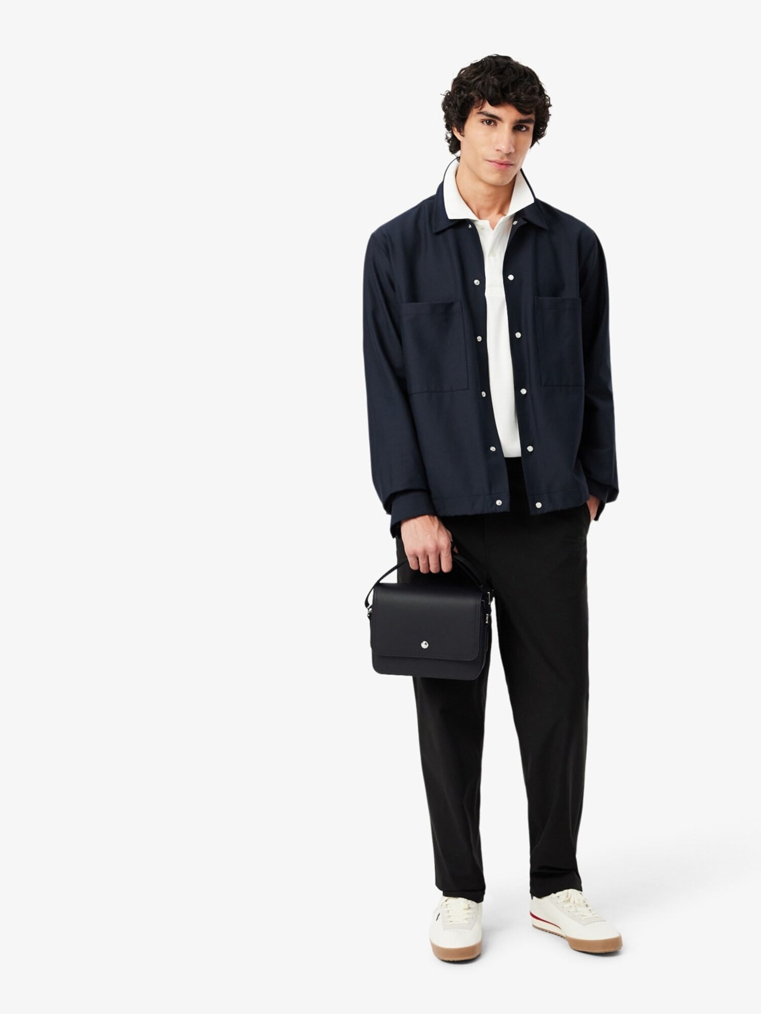 LACOSTE Bolso de hombro 'Lacoste Petit sac messenger Homme Langon Petit Piqué Noir' negro – imagen 2