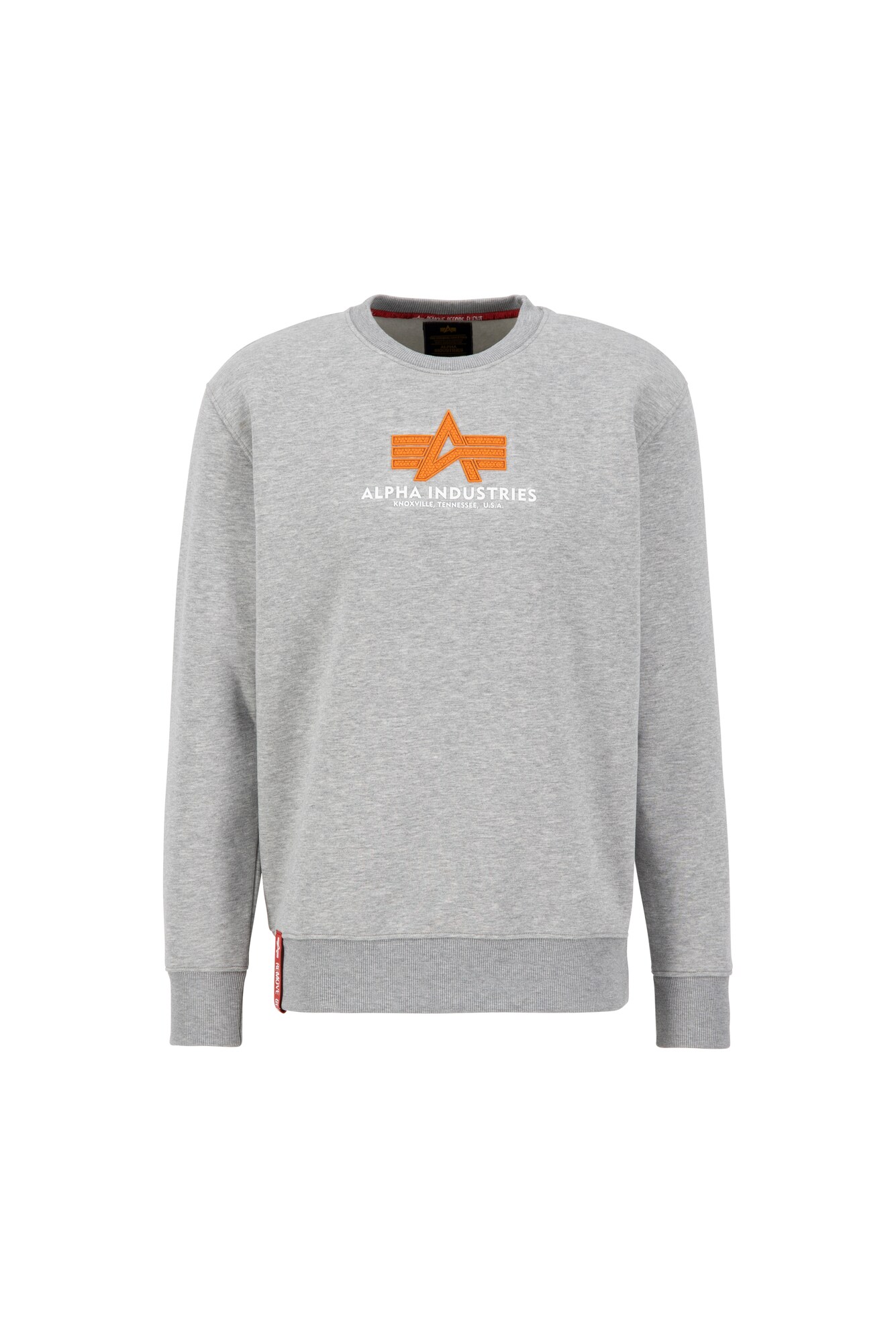 ALPHA INDUSTRIES Pulover  pegasto siva / oranžna / bela