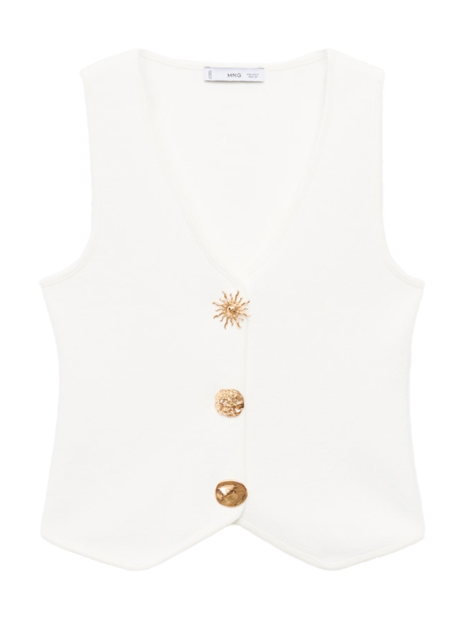 MANGO Vestă tricotată ANTONIA  alb murdar