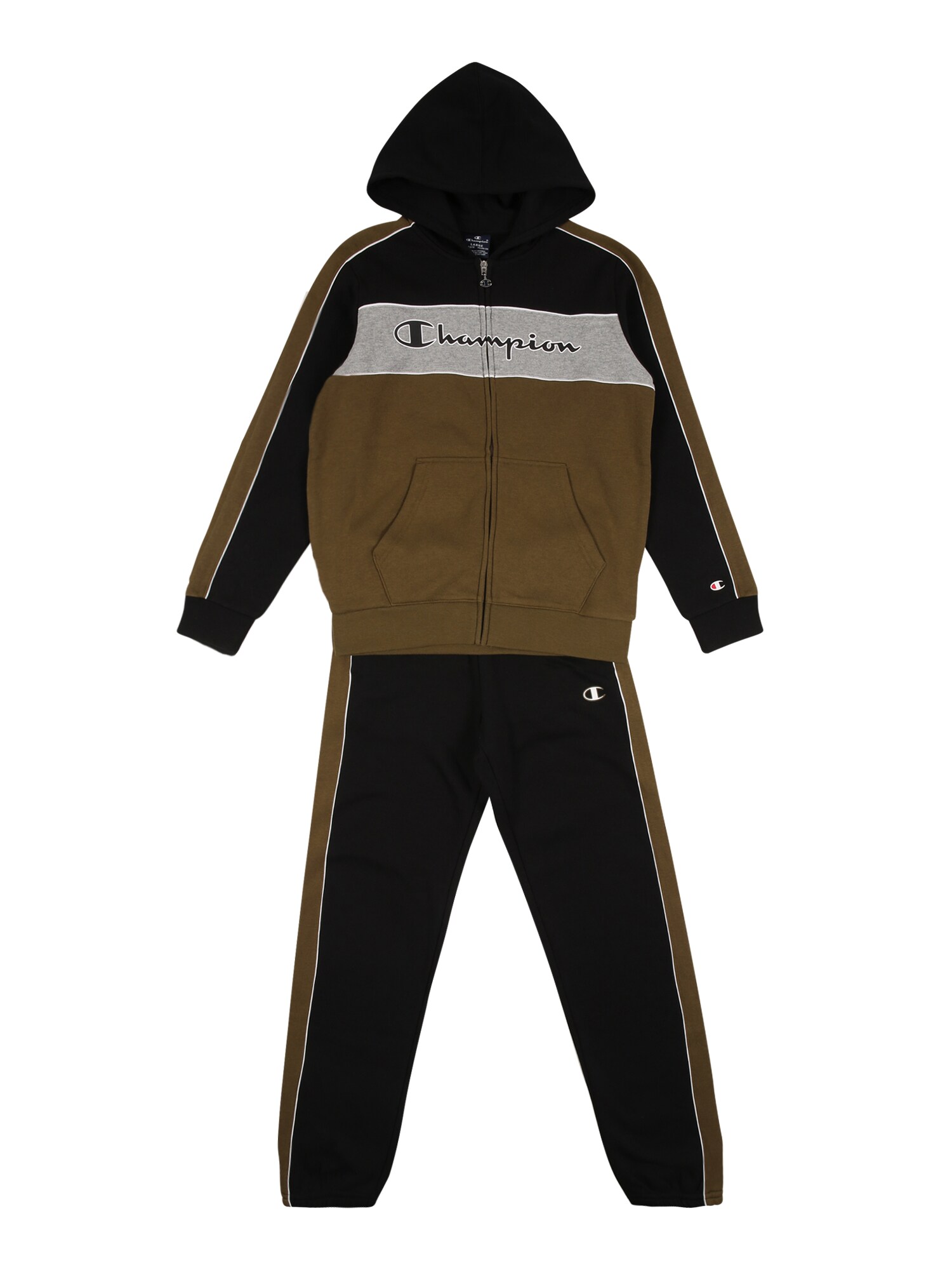 Champion Authentic Athletic Apparel Treniruočių kostiumas  juoda / ruda / pilka