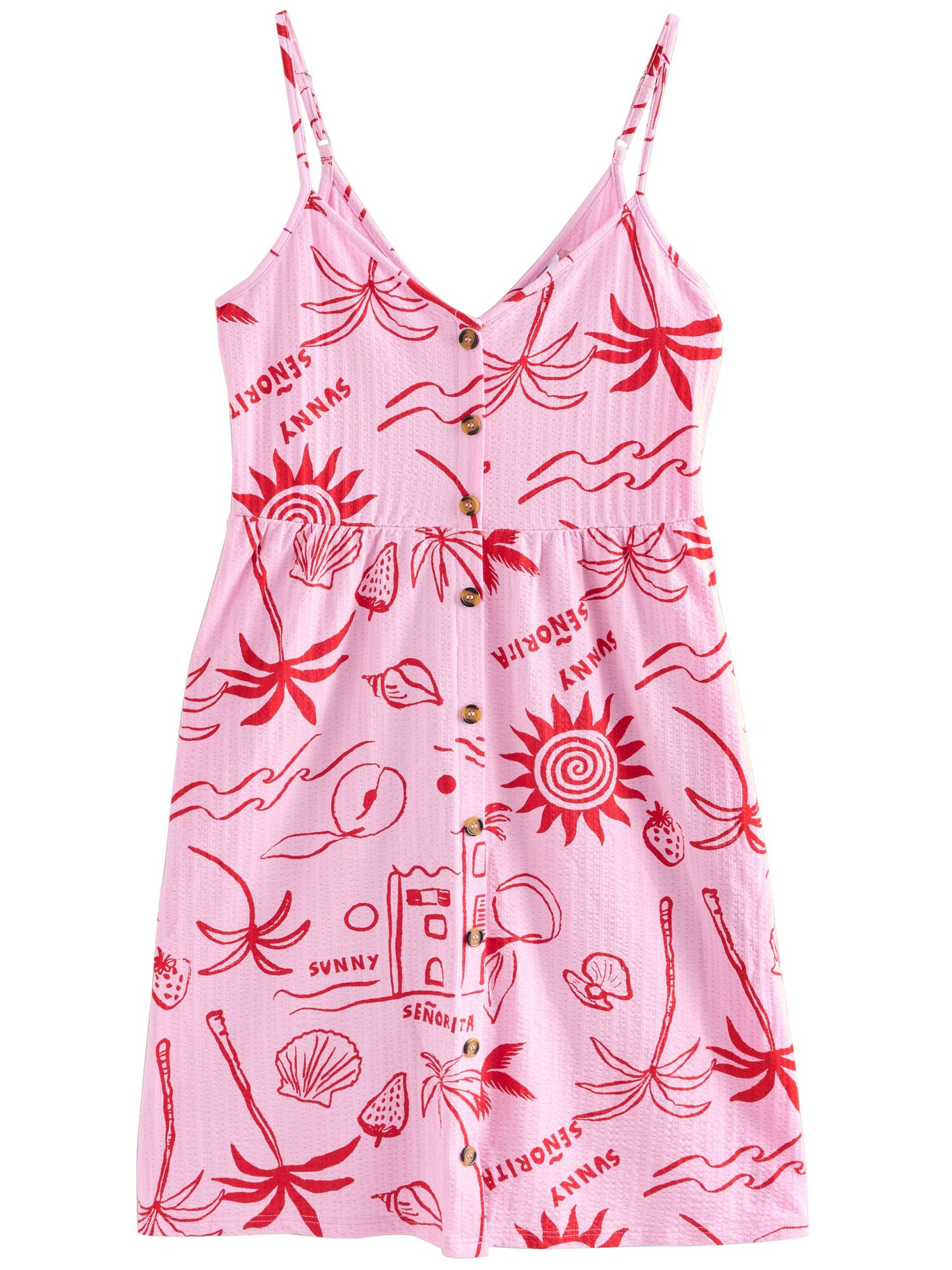 Next Rochie de vară  roz / roșu cranberry