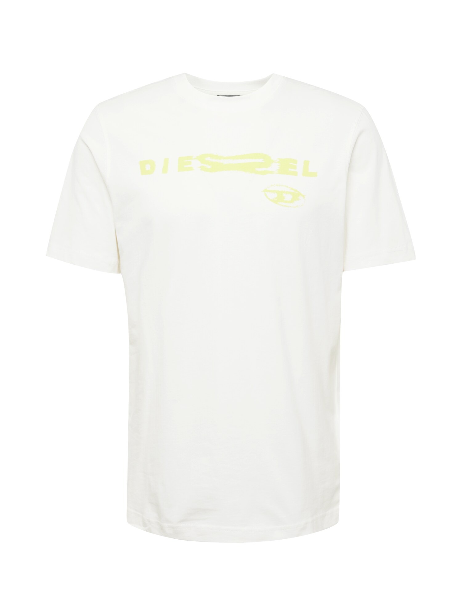 DIESEL Majica  svetlo rumena / off-bela