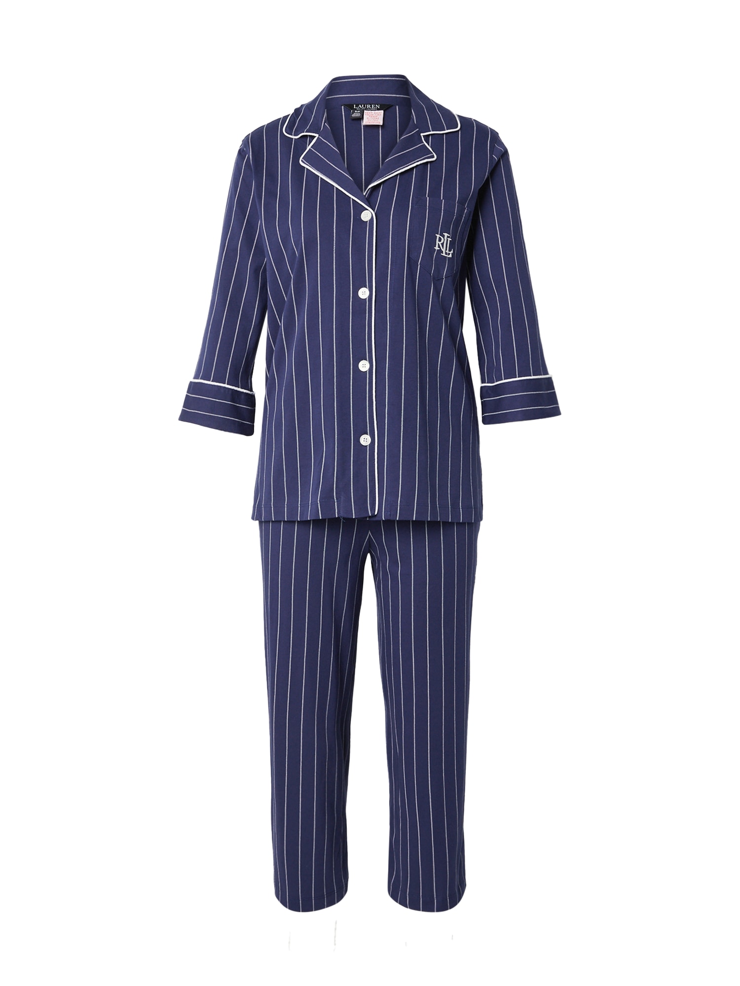 Lauren Ralph Lauren Pijama  albastru închis / alb