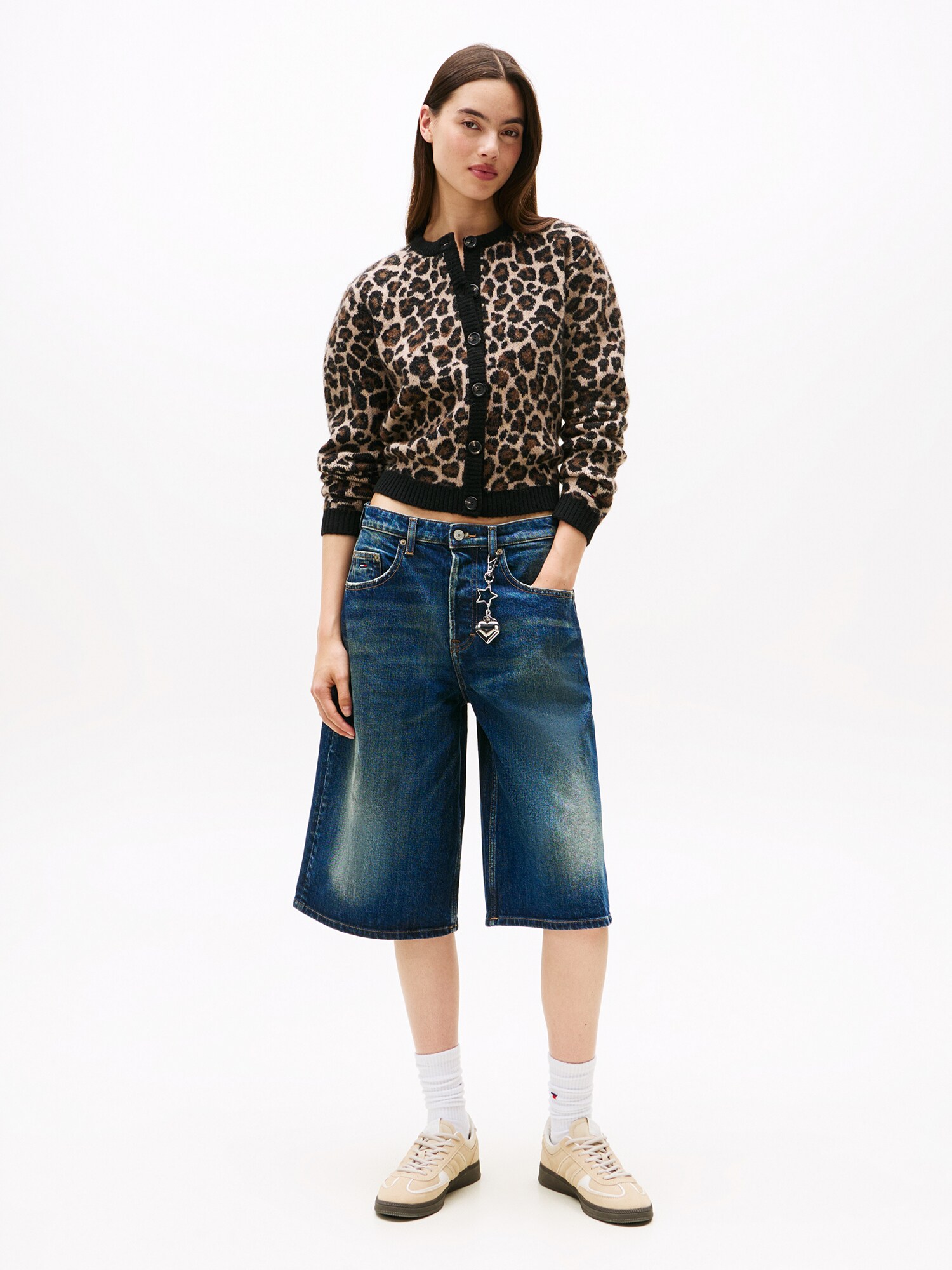 Tommy Jeans Kardigán hnedá / kapučíno / čierna (obrázok 4)