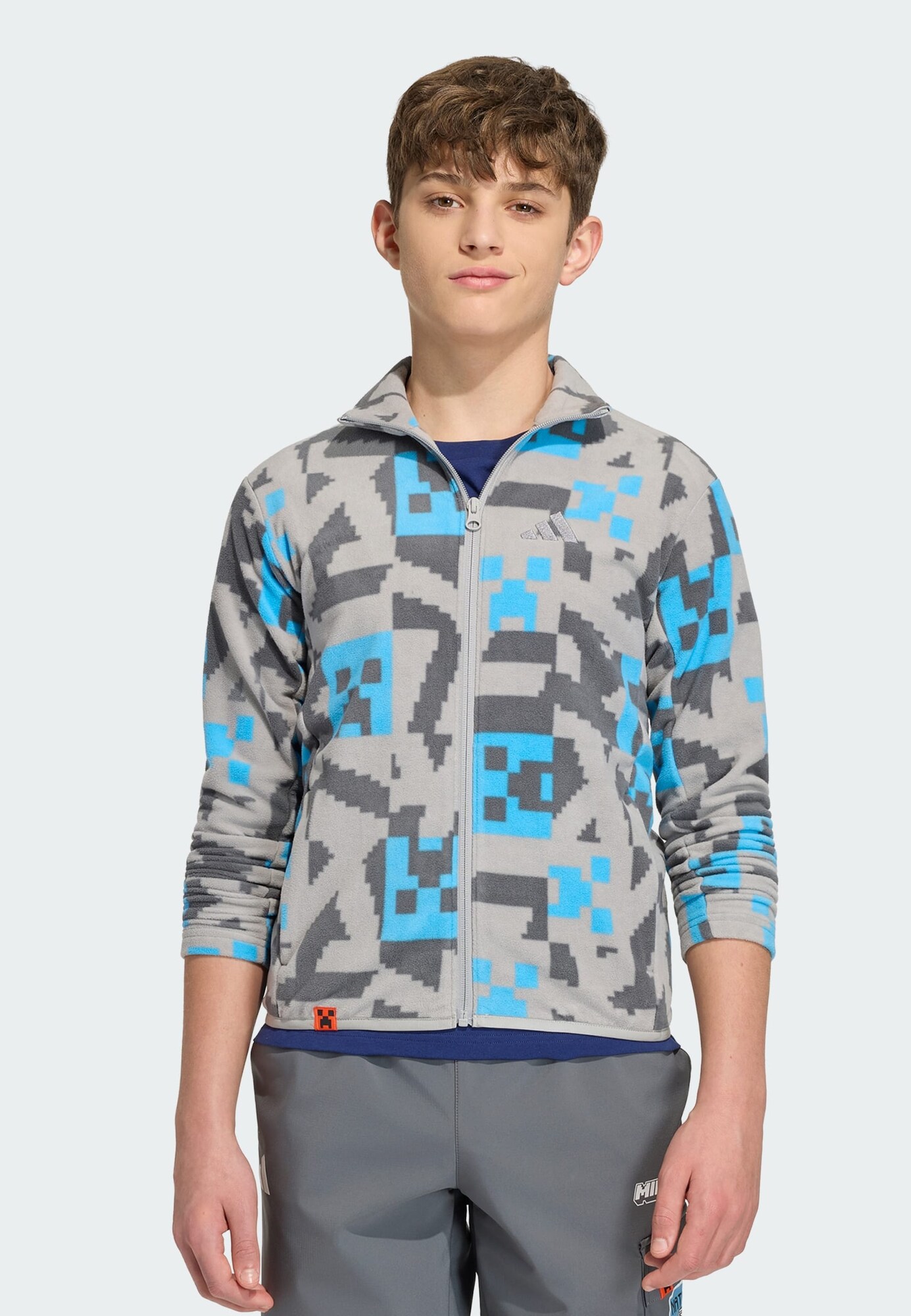 ADIDAS TERREX Chaqueta polar funcional 'Adidas x Minecraft' aqua / gris / gris oscuro – imagen 2