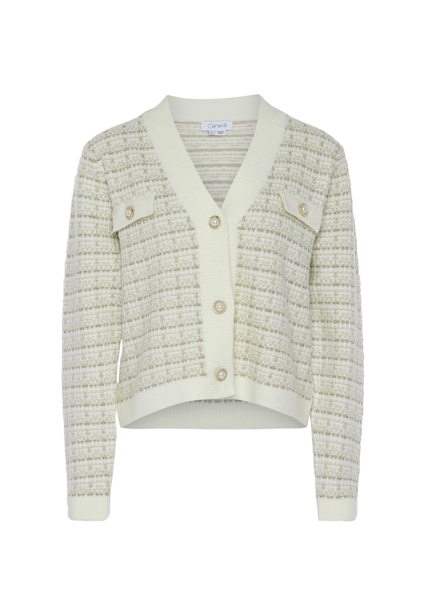 Caneva Cárdigan plata / offwhite