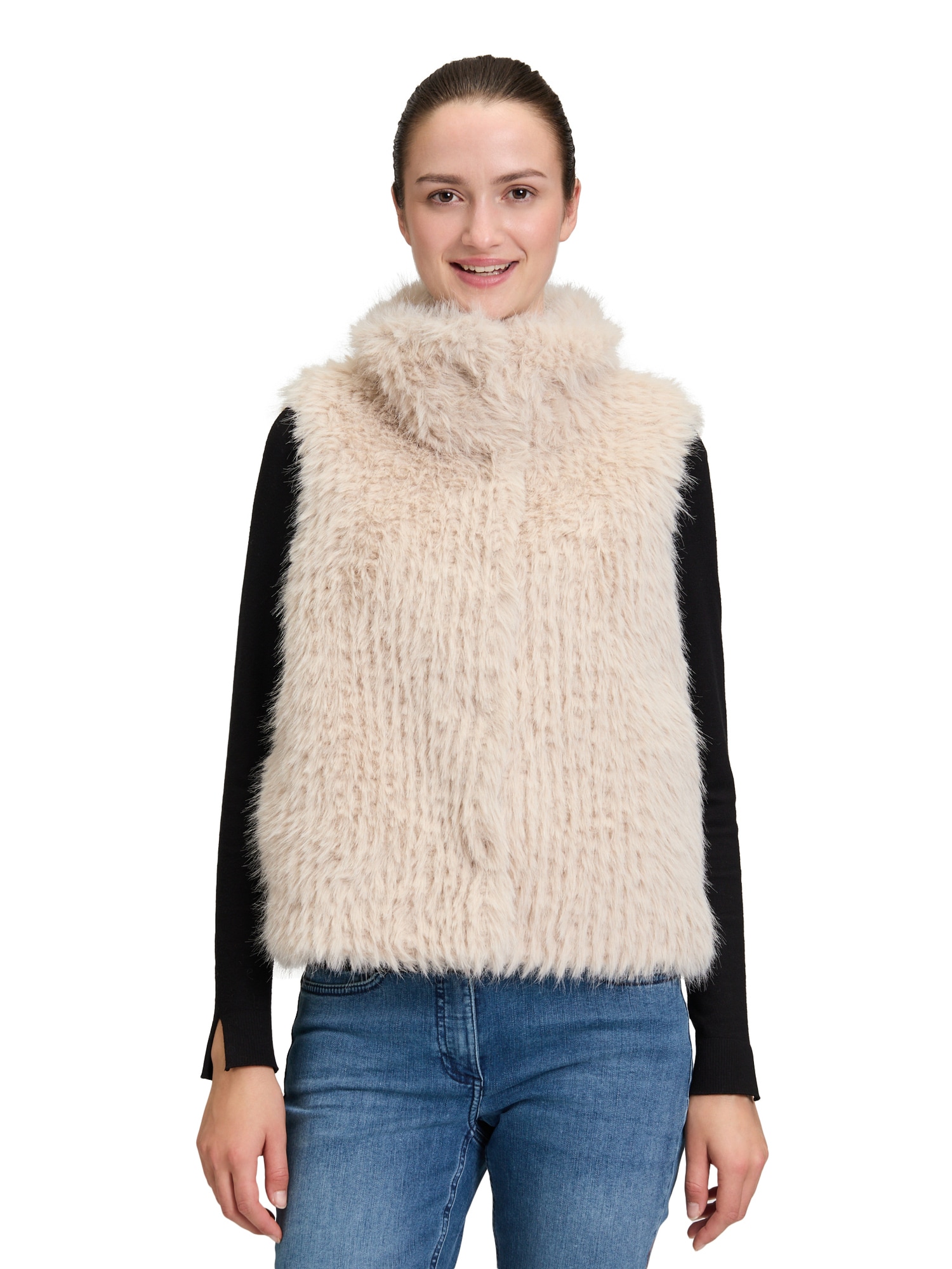 Thumbnail - Amber & June Plüschweste mit Kragen