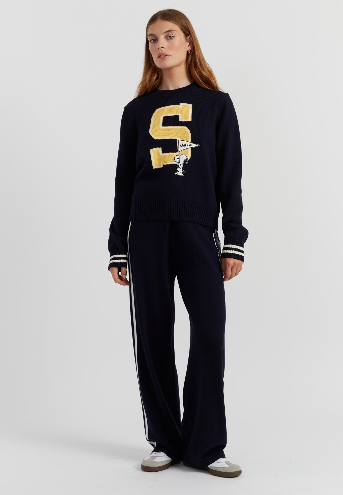 Chinti & Parker Jersey 'Snoopy Varsity' navy / amarillo / negro / blanco