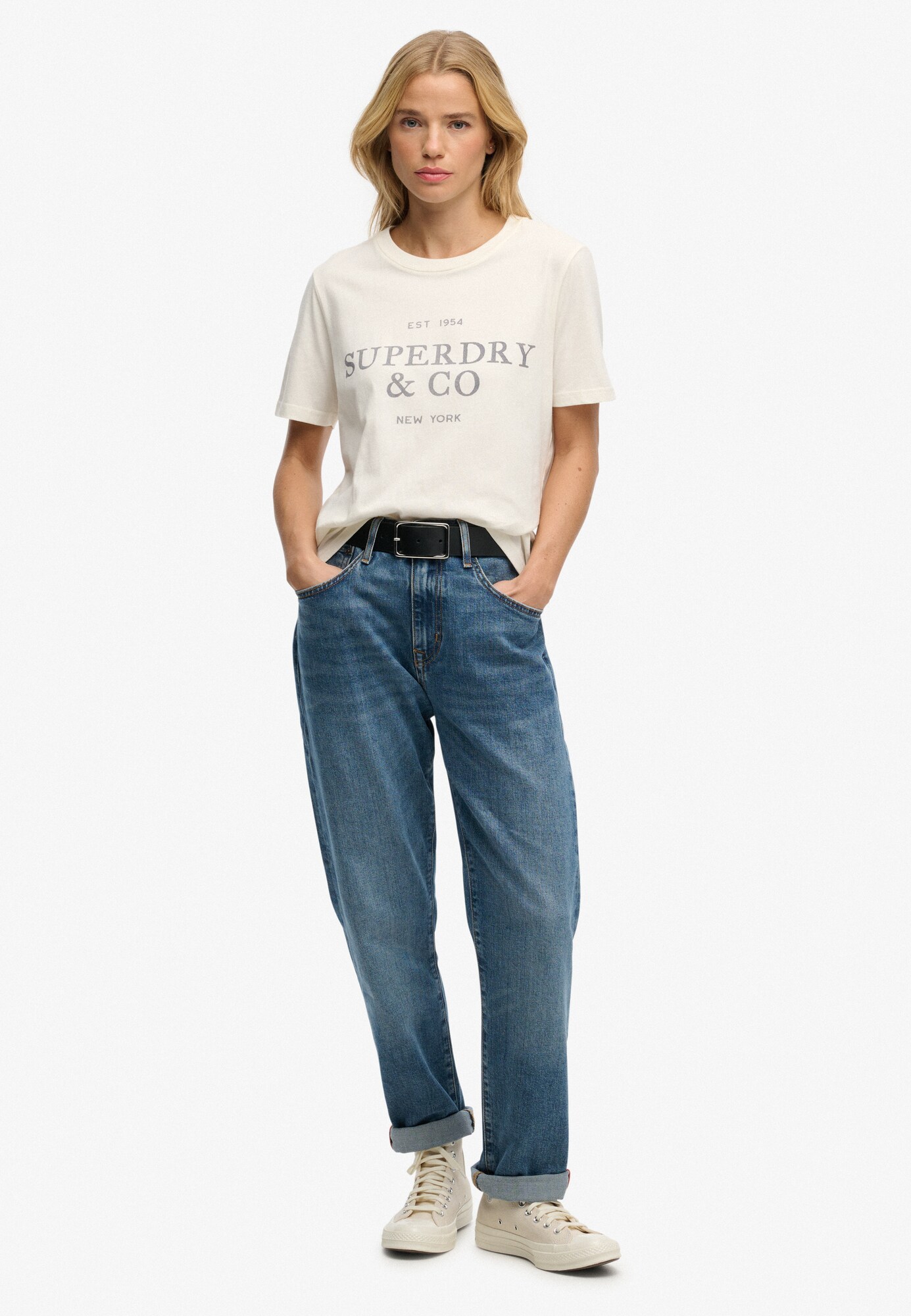 Superdry & Co Tričko  krémová / sivá (obrázok 4)