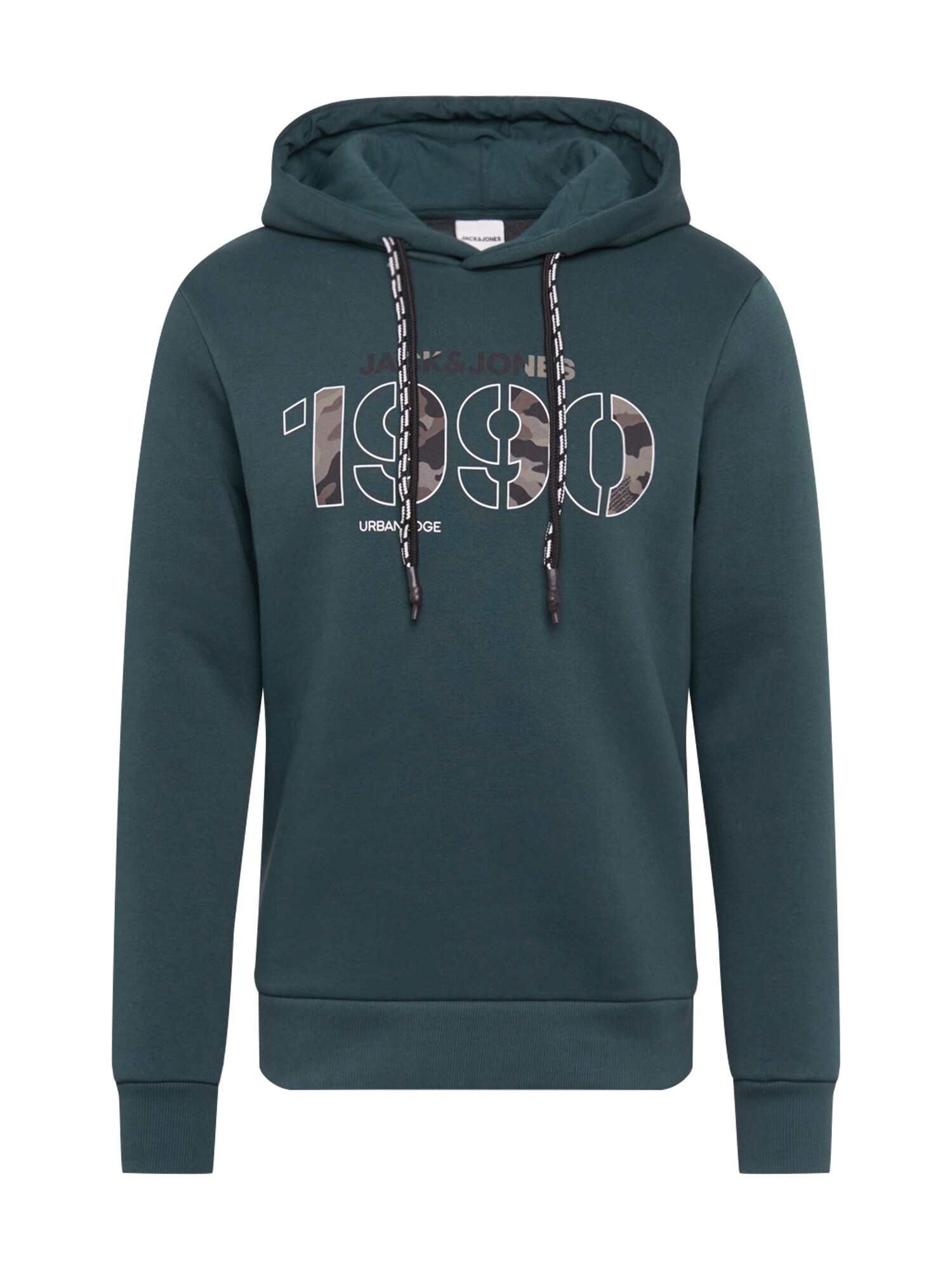 JACK & JONES Megztinis be užsegimo 'RAD '  tamsiai žalia / ruda / balta / kaštoninė spalva