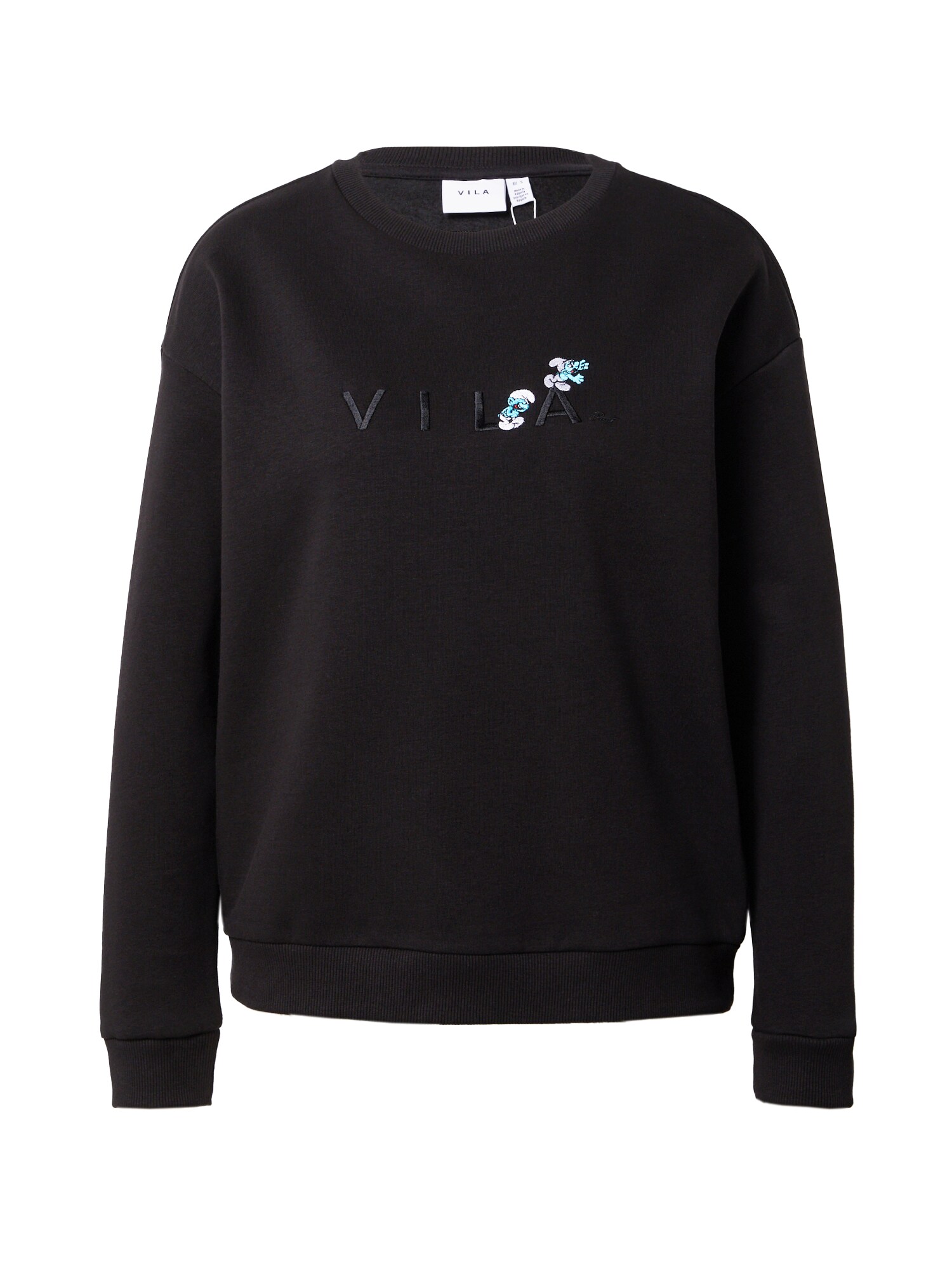 Vila VILA Sweatshirt 'Ella' blau / schwarz / weiß