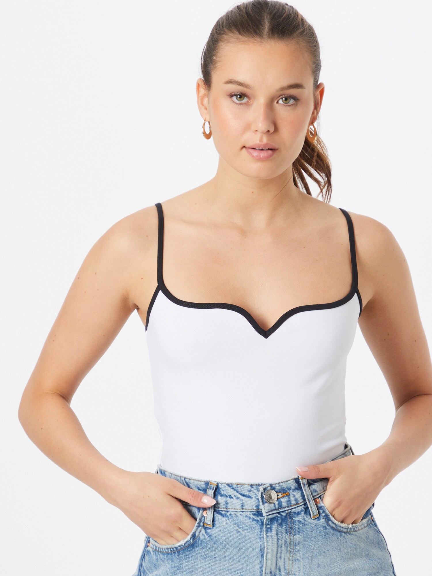 Abercrombie & Fitch Top  fekete / fehér termék 2. képe