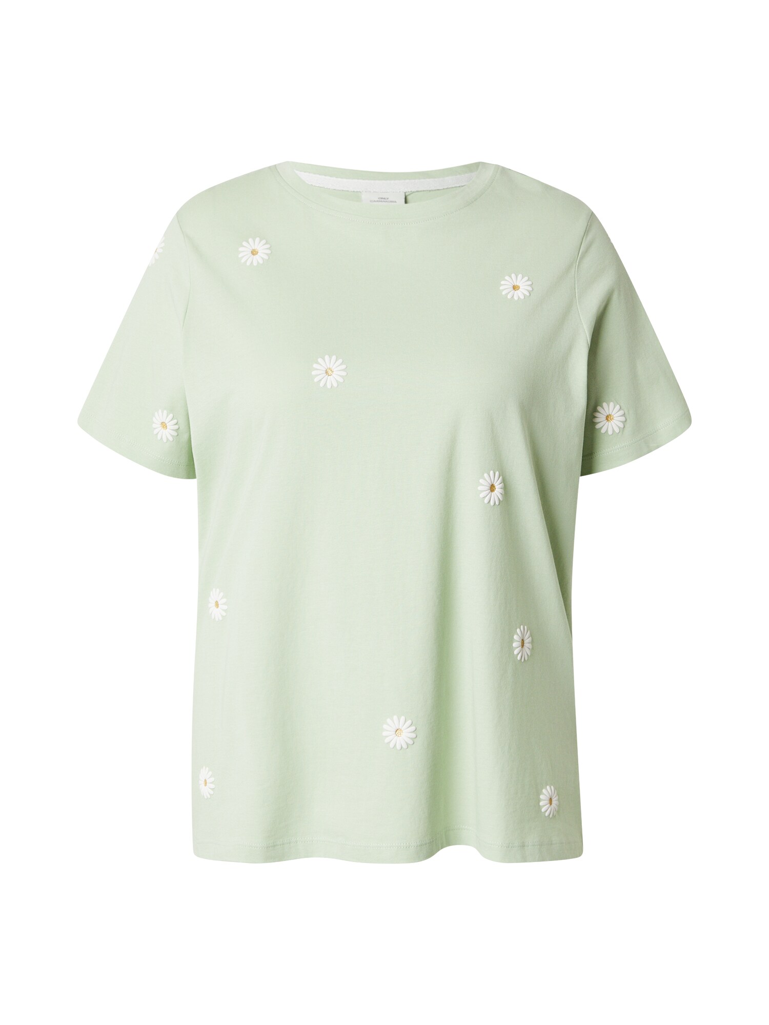ONLY Carmakoma Tricou 'CARMALLE'  auriu / verde deschis / alb