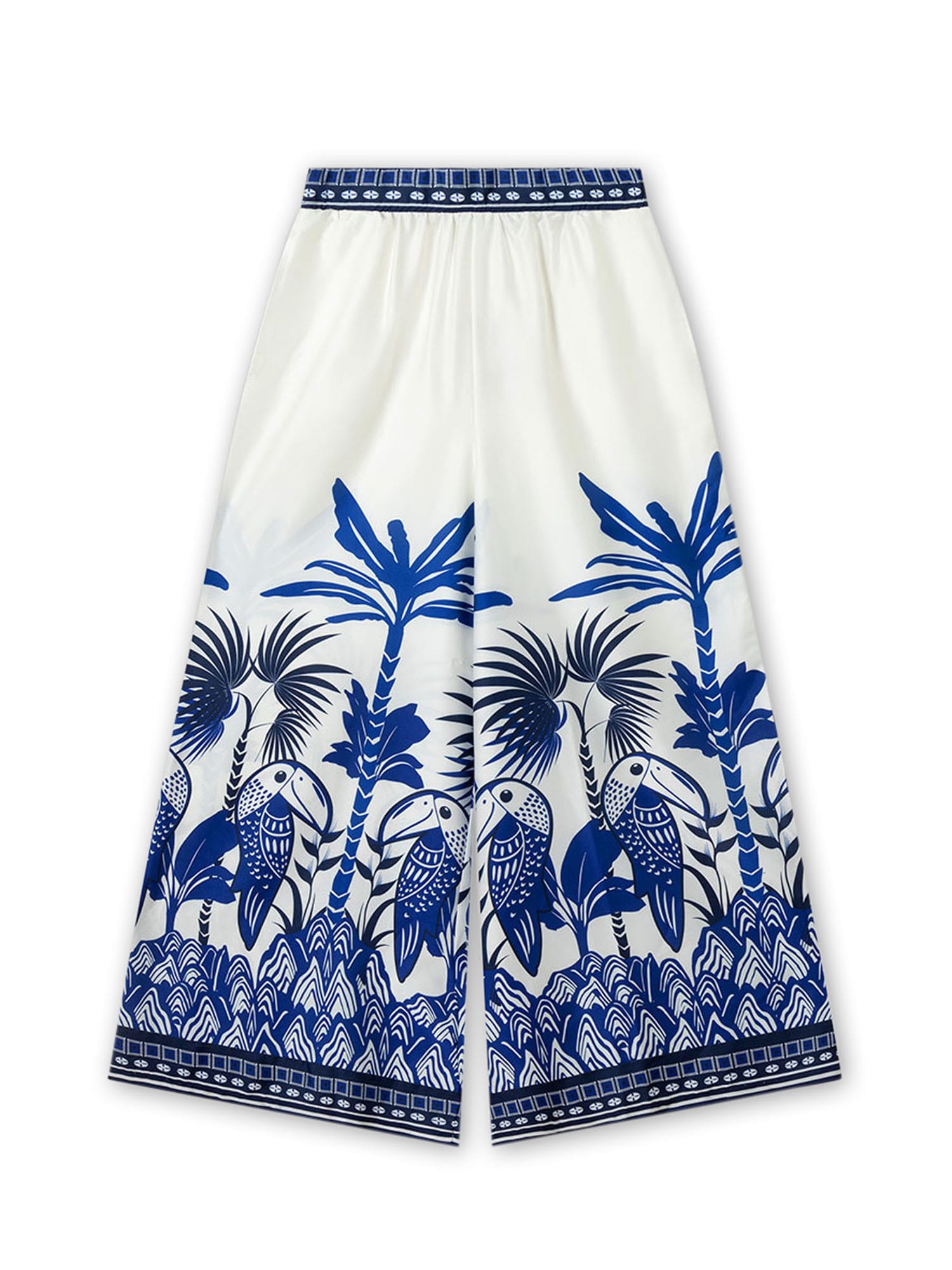 Gisela Pantaloni de pijama  albastru marin / alb