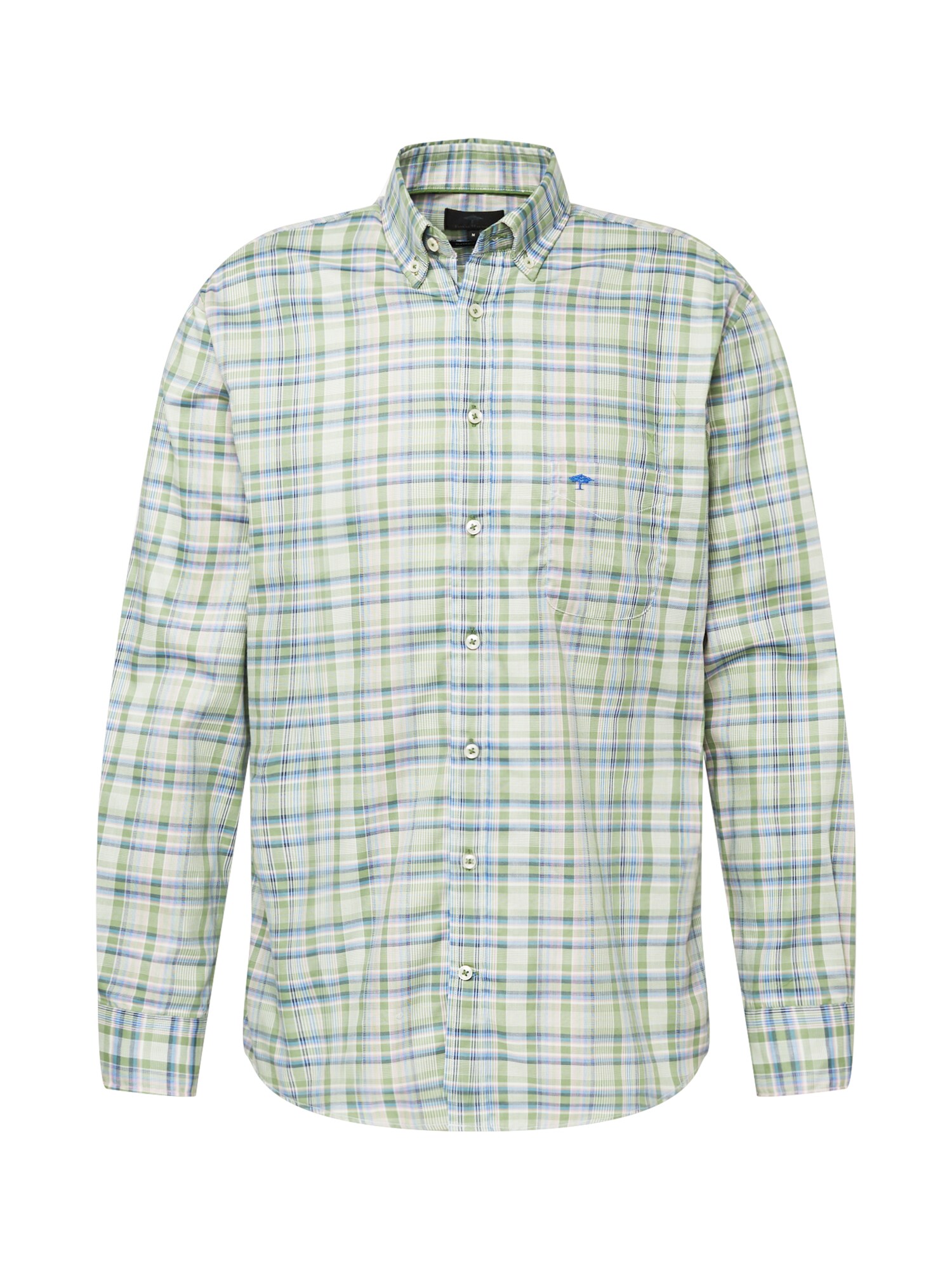 FYNCH-HATTON Marškiniai 'Check Story' šviesiai mėlyna / šviesiai žalia / balta