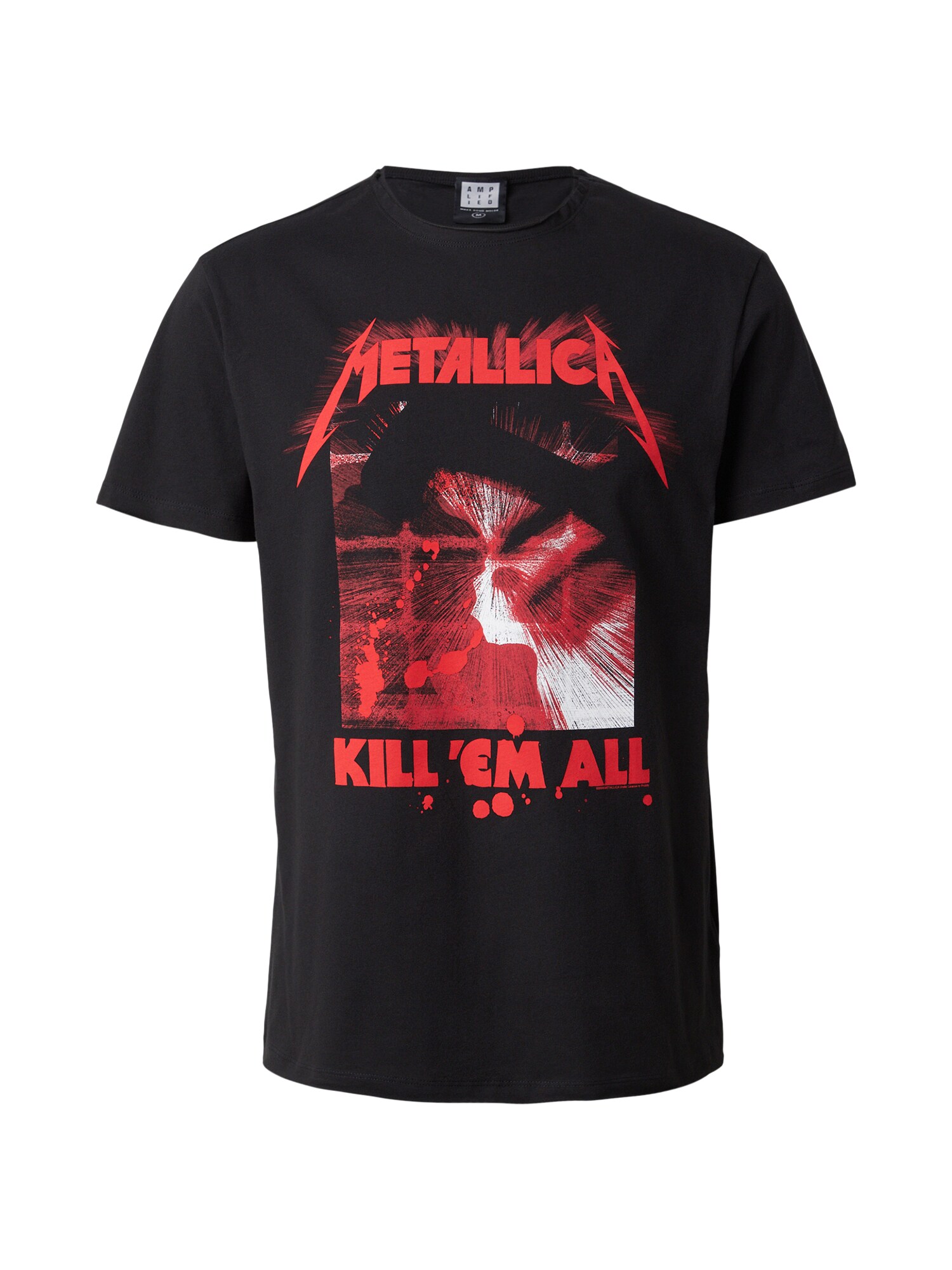 AMPLIFIED Tricou 'METALLICA - KILL EM ALL'  roșu / negru / alb