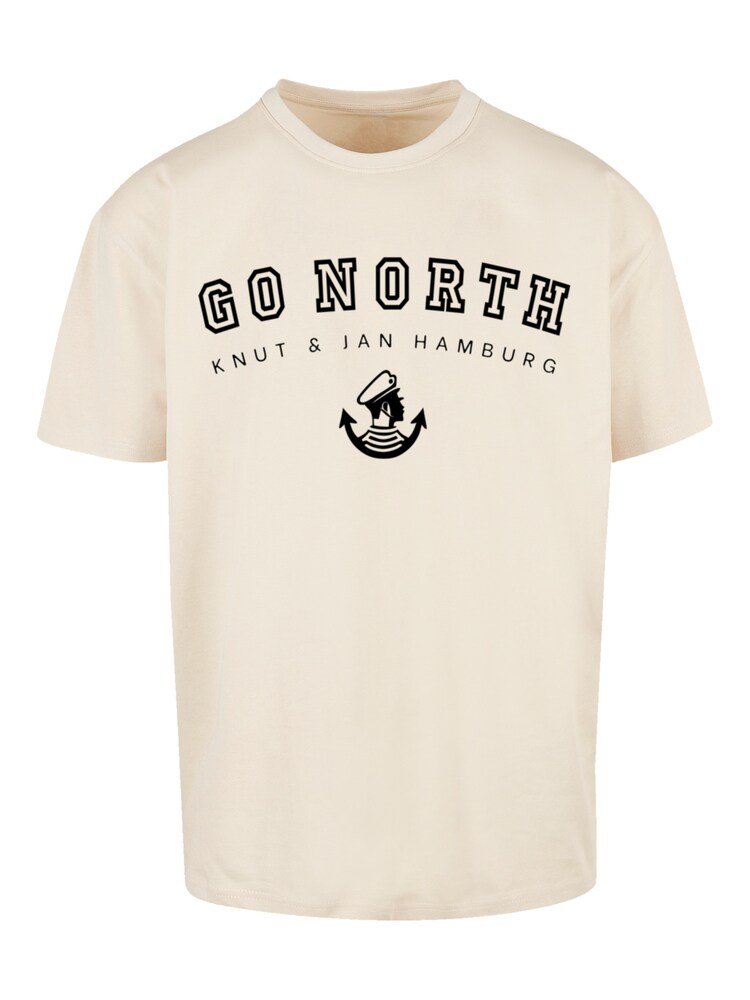 F4NT4STIC T-Shirt 'Go North Knut & Jan Hamburg' Herren Größe M sand / schwarz