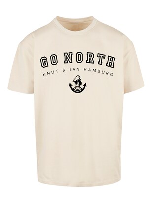 F4NT4STIC Shirt ‘Go North Knut & Jan Hamburg’ Sand / Zwart