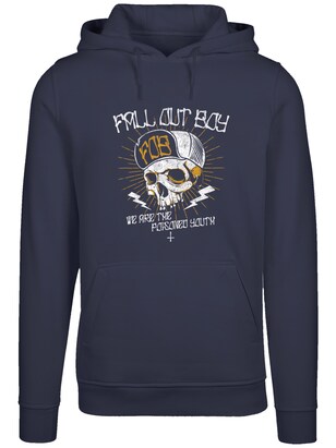 F4NT4STIC Sweatshirt ‘Fall Out Boy Youth Skull’ Donkerblauw / Curry / Lichtgrijs