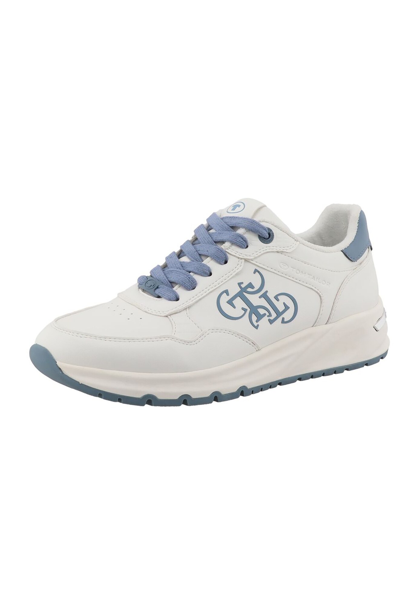 TOM TAILOR Sneaker low albastru / alb