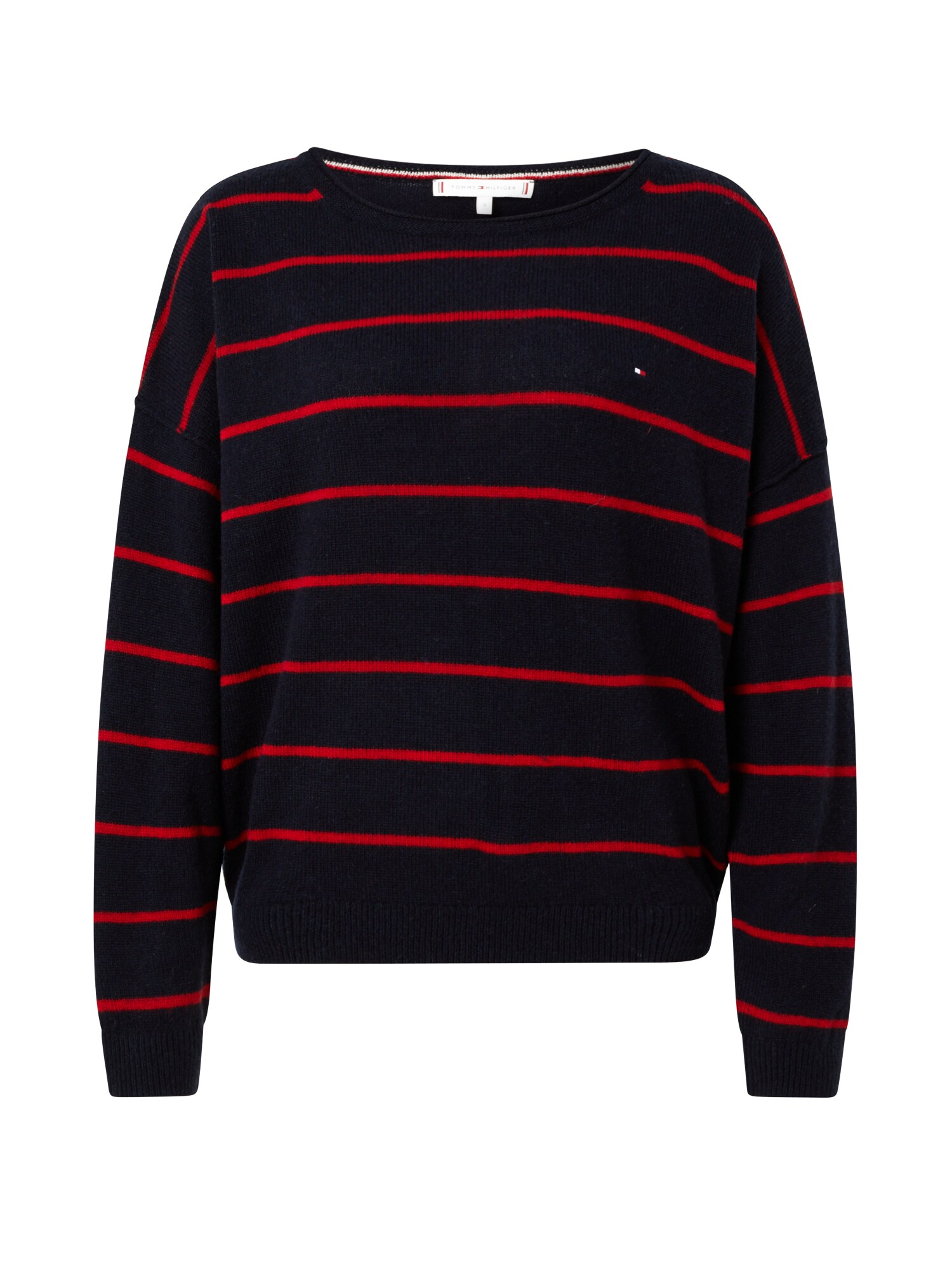 TOMMY HILFIGER Megztinis  tamsiai mėlyna / raudona