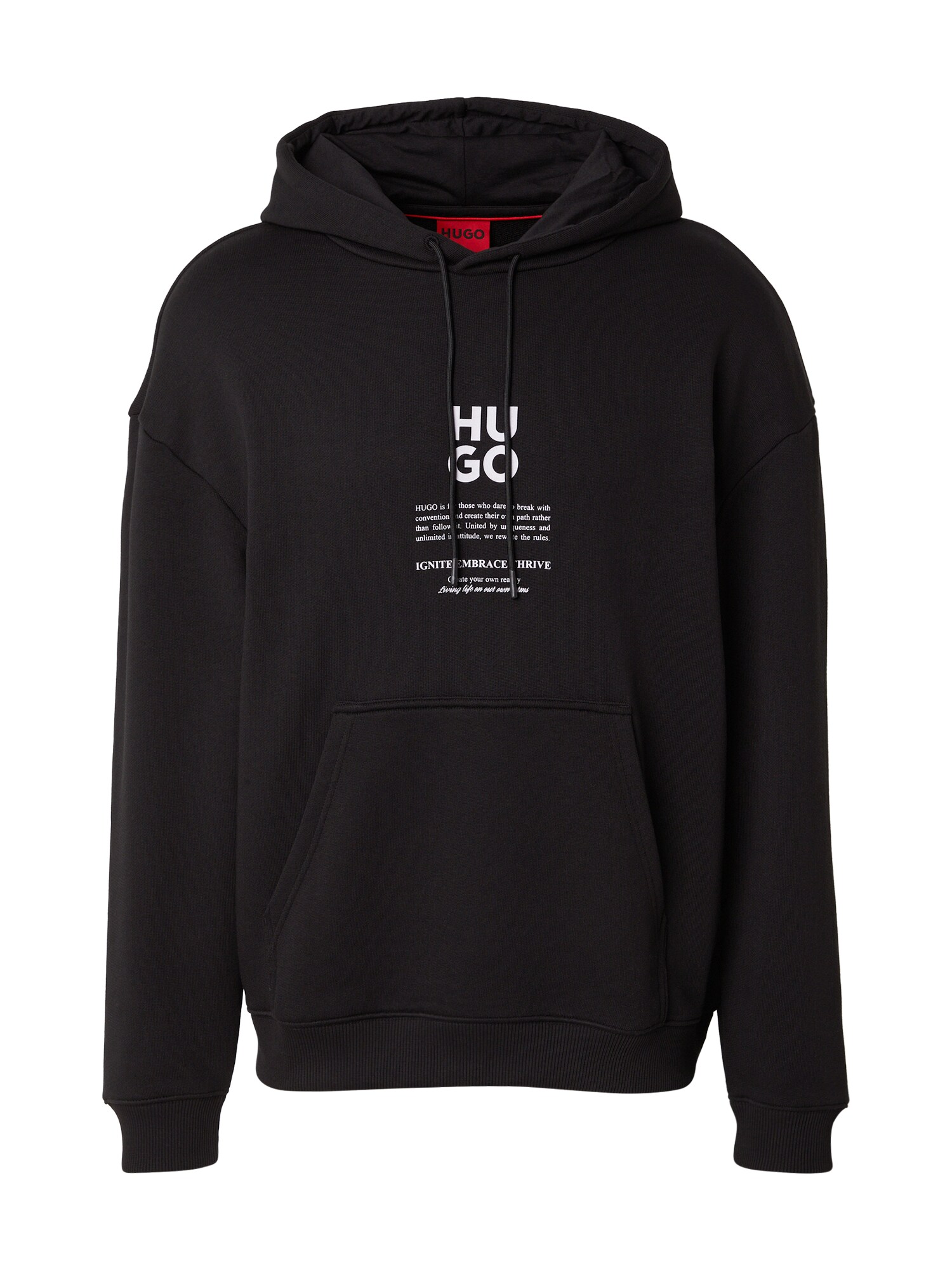 HUGO Bluză de molton Dflo  albastru / portocaliu / negru / alb perlat