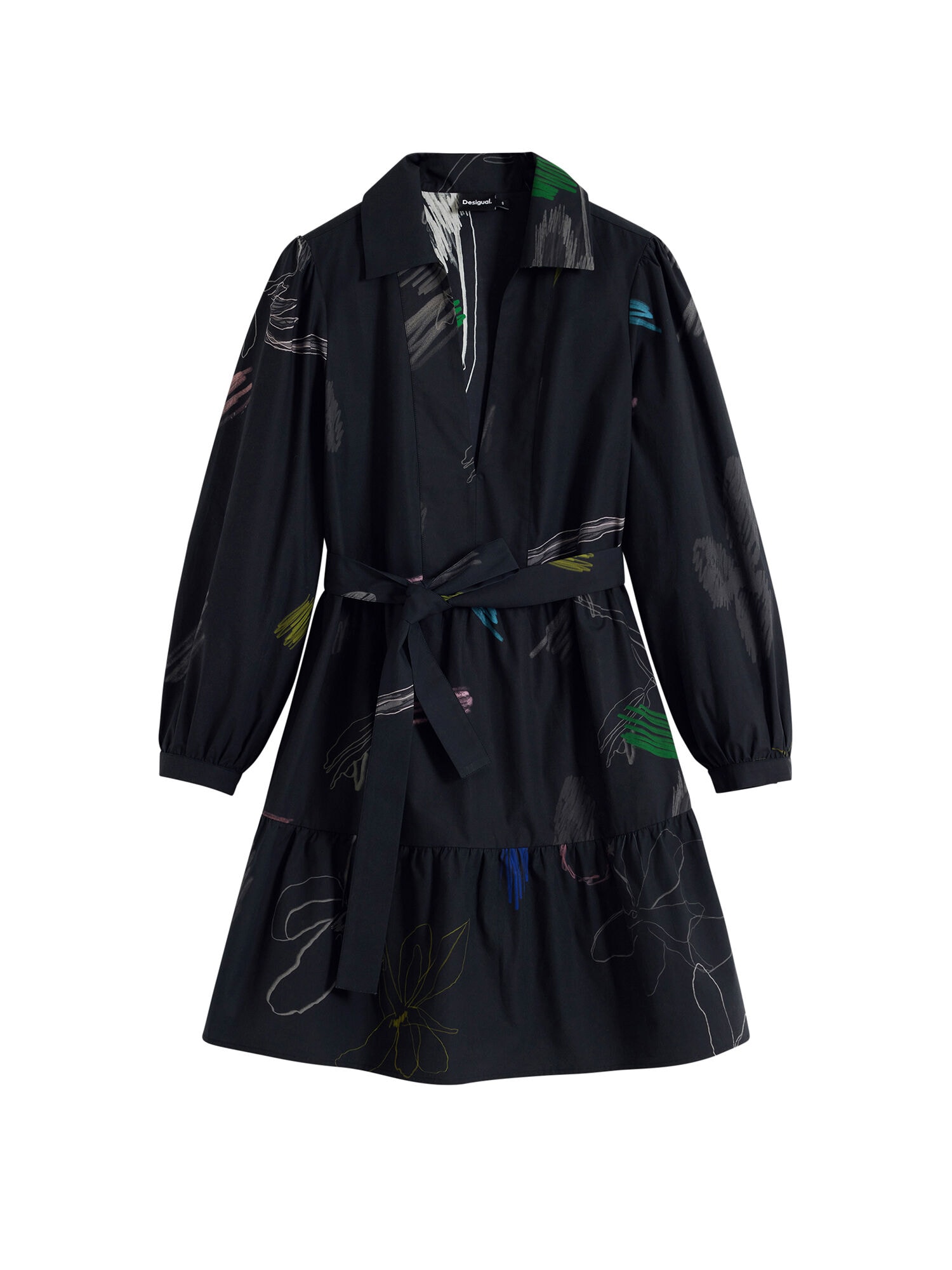 Desigual Rochie  albastru închis / galben / roz deschis / negru