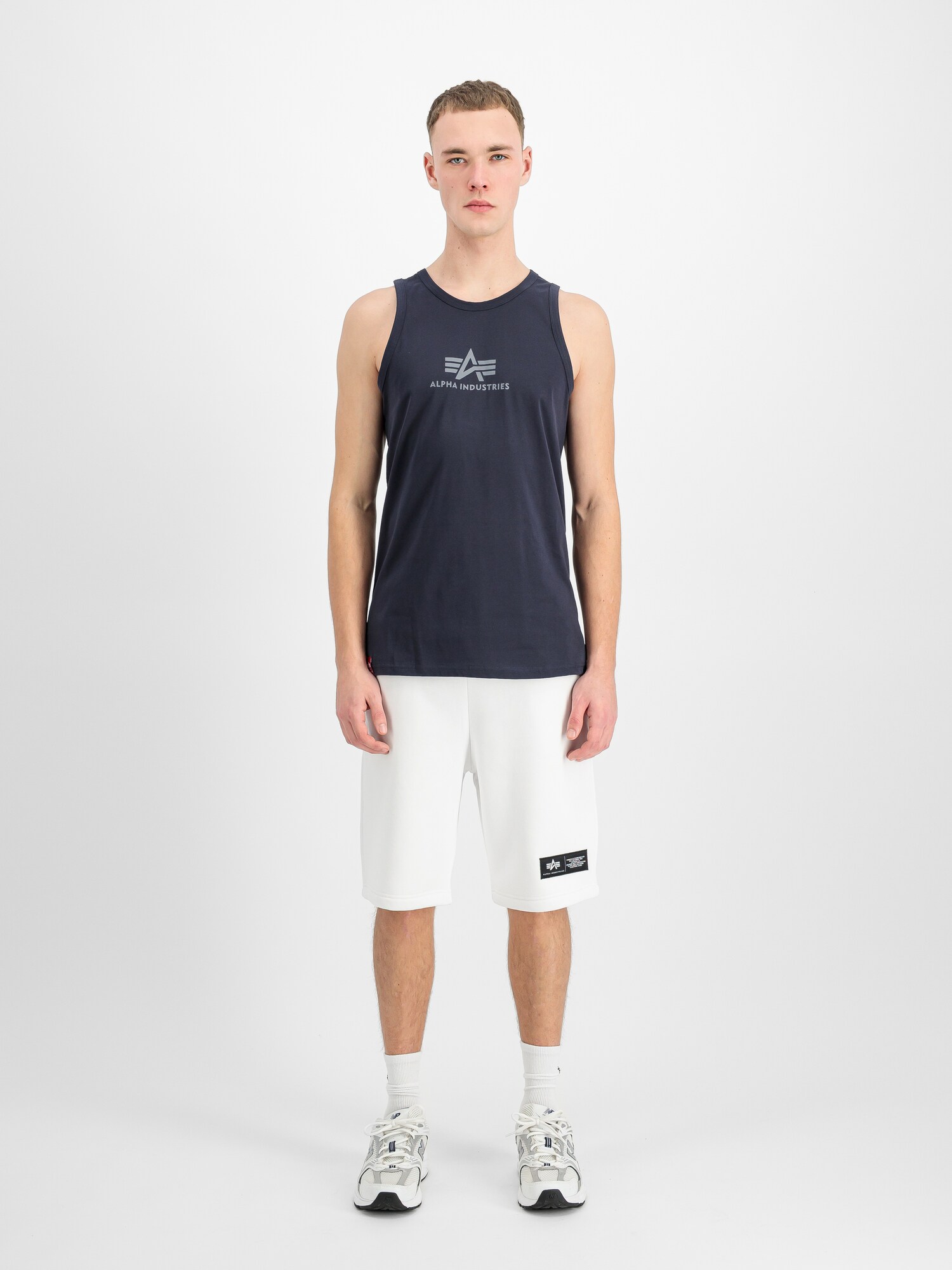 ALPHA INDUSTRIES Tričko tmavomodrá / sivá (obrázok 3)