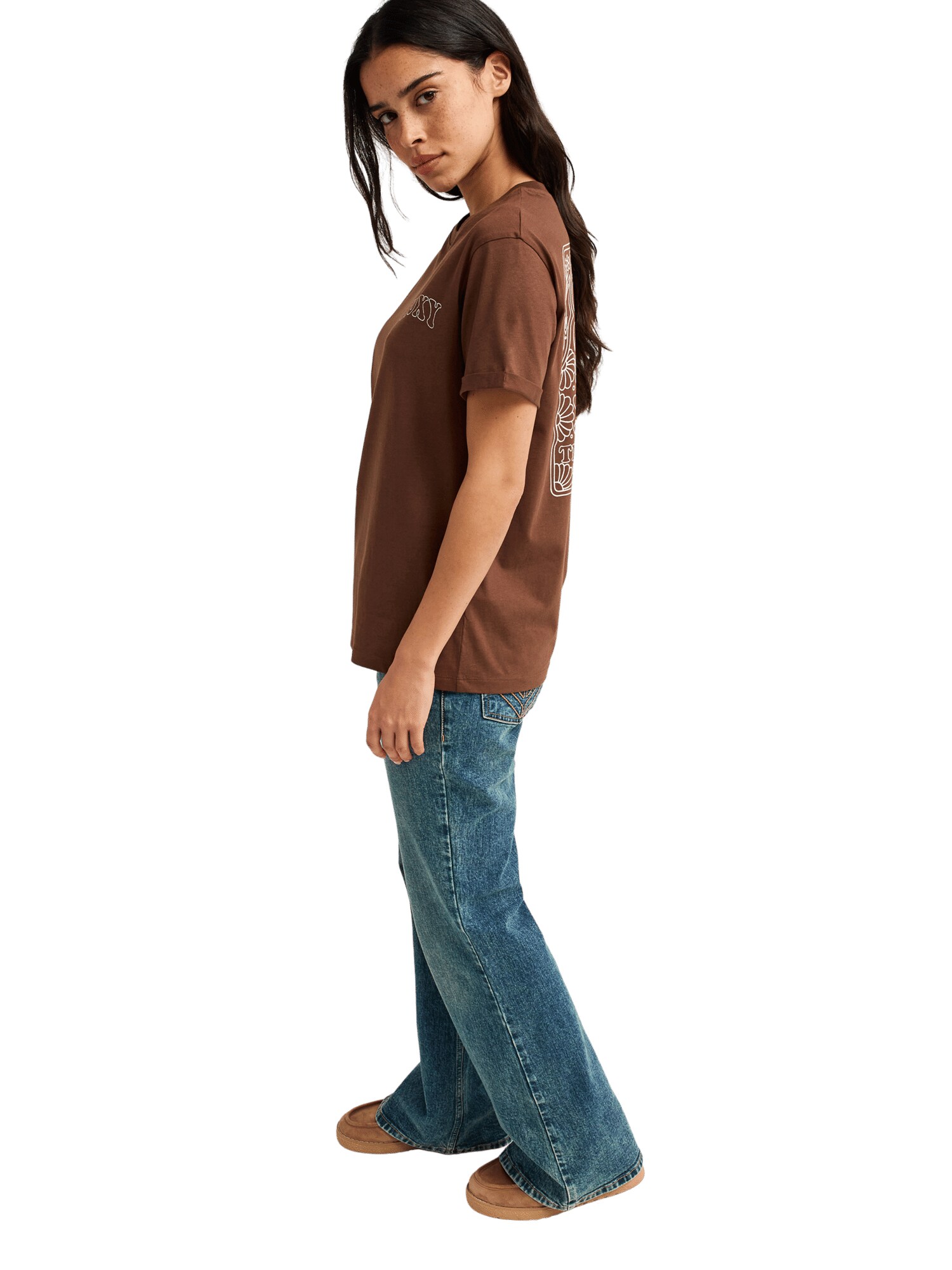 ROXY Camiseta 'Ocean'  marrón / blanco – imagen 4