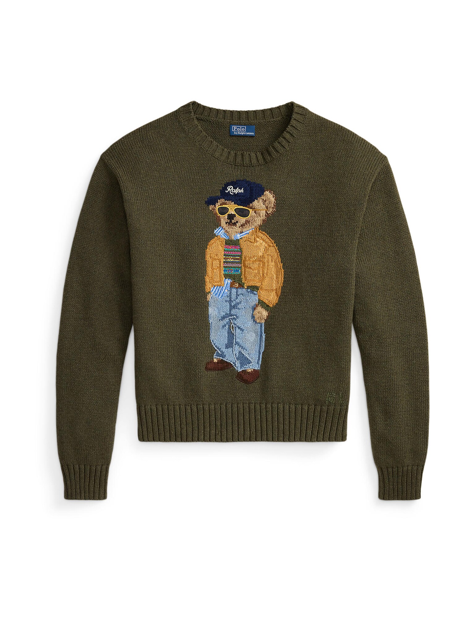 Polo Ralph Lauren Sveter  námornícka modrá / modrá denim / svetlohnedá / olivová