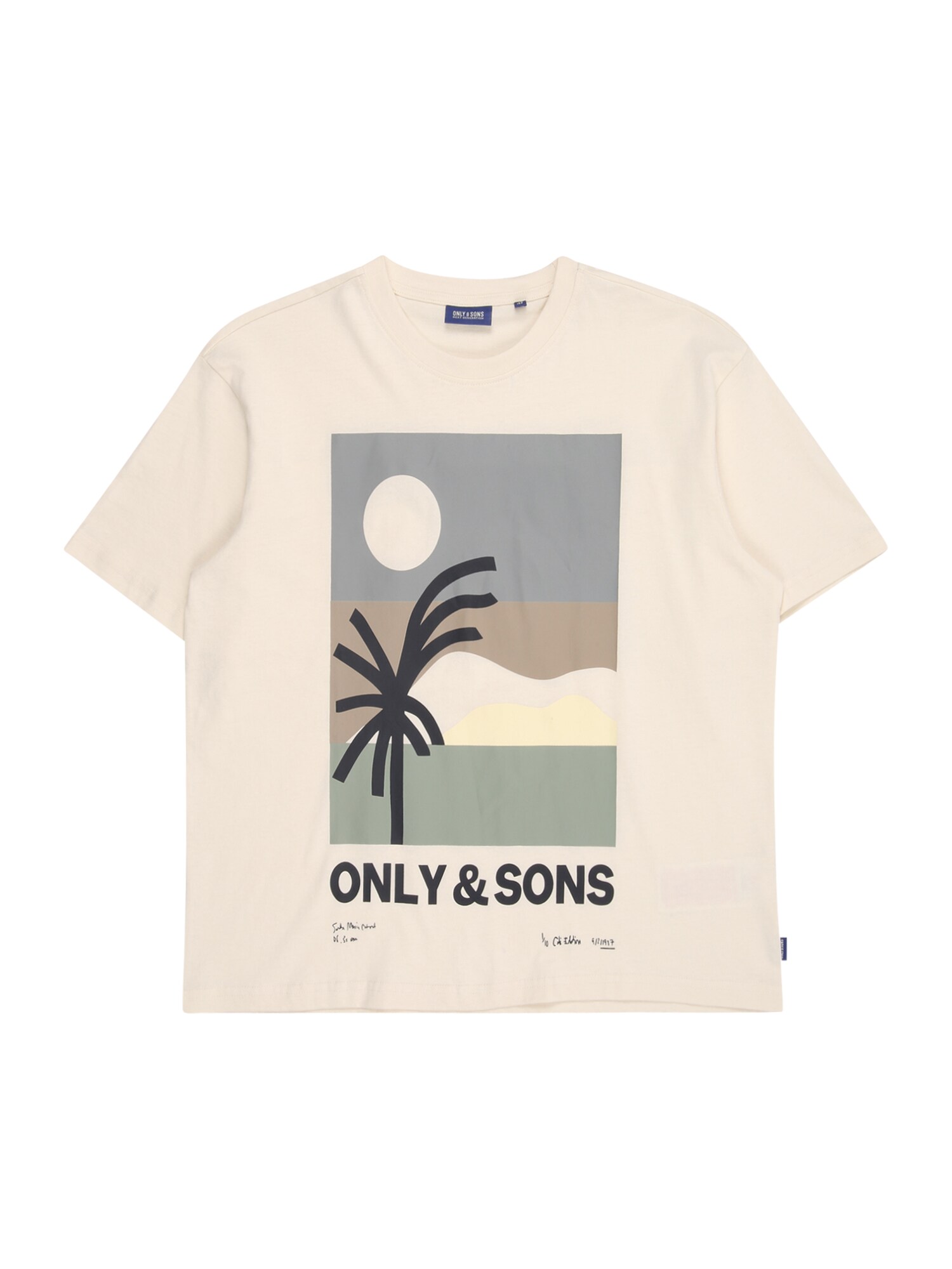 Only & Sons Junior Póló 'OSJARTSY'  krém / sötét bézs / opál / pasztellzöld akciós termékkép 1