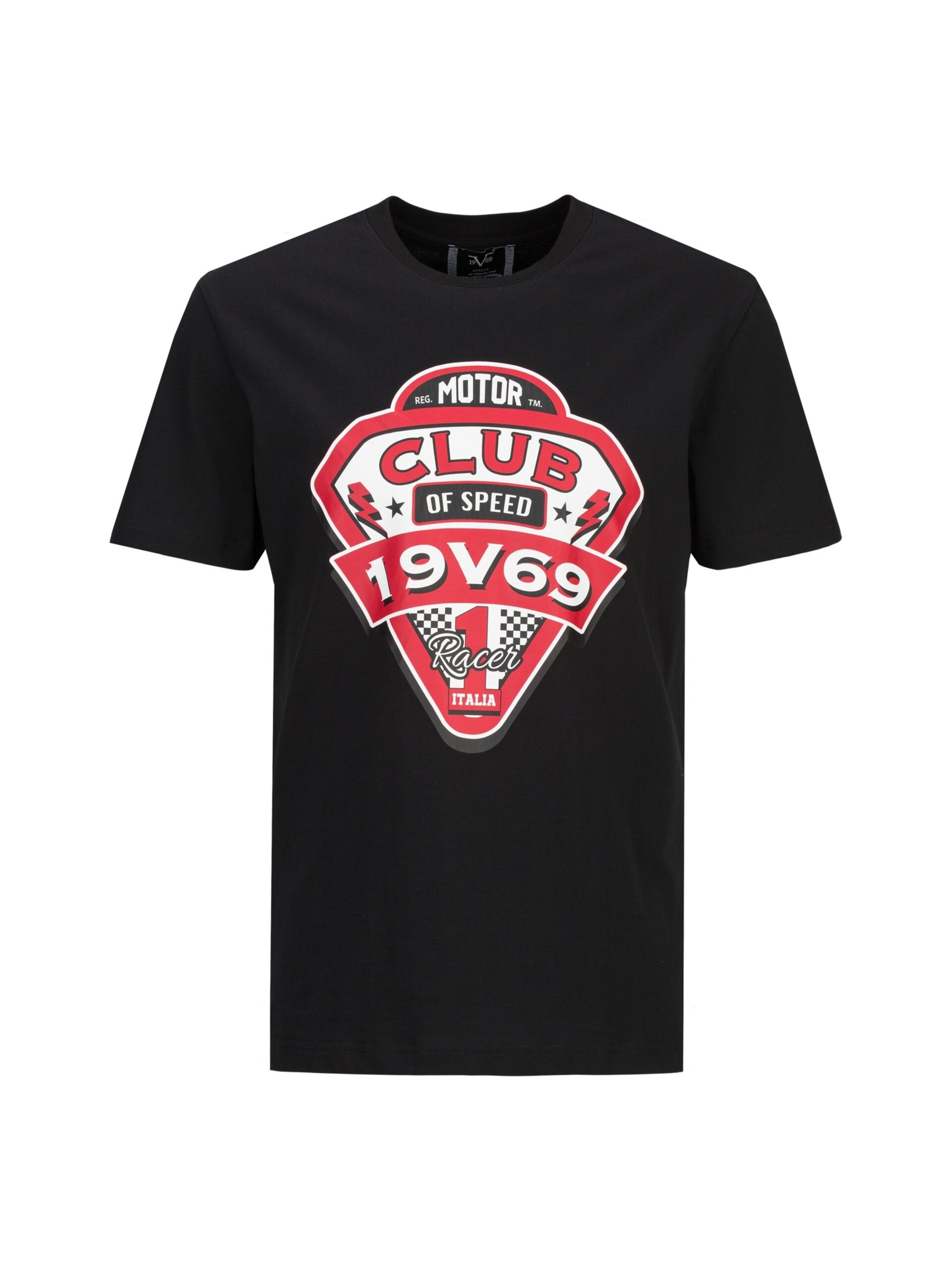 19v69 Italia T-shirt 'Rafael Racing Club' blå / röd / svart herr