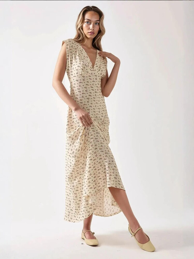 Hiccup Kleid Damen Größe 42 creme / tanne / altrosa / weinrot Winterkleid