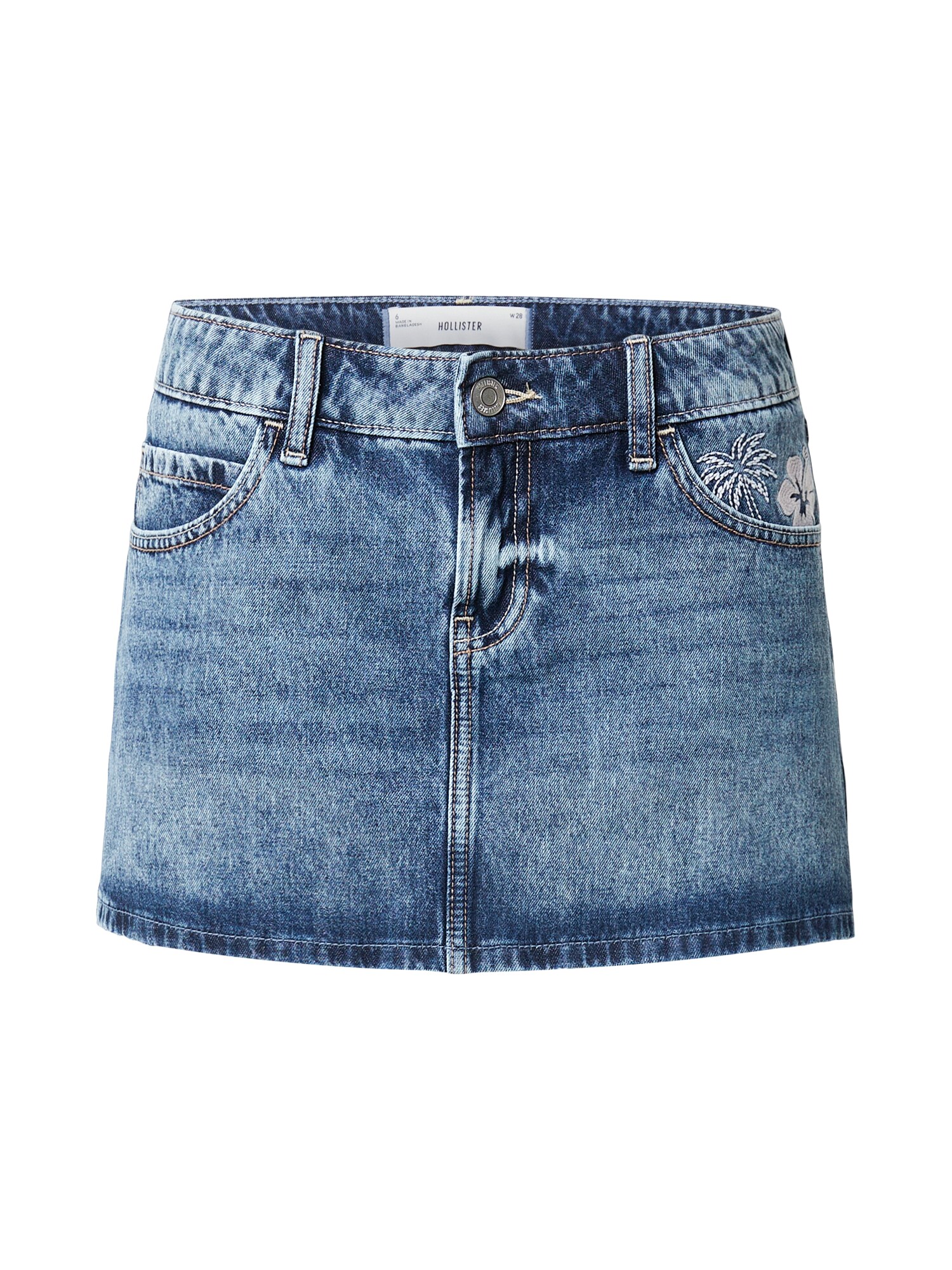 HOLLISTER Fustă SANTA CRUZ  albastru denim / alb murdar