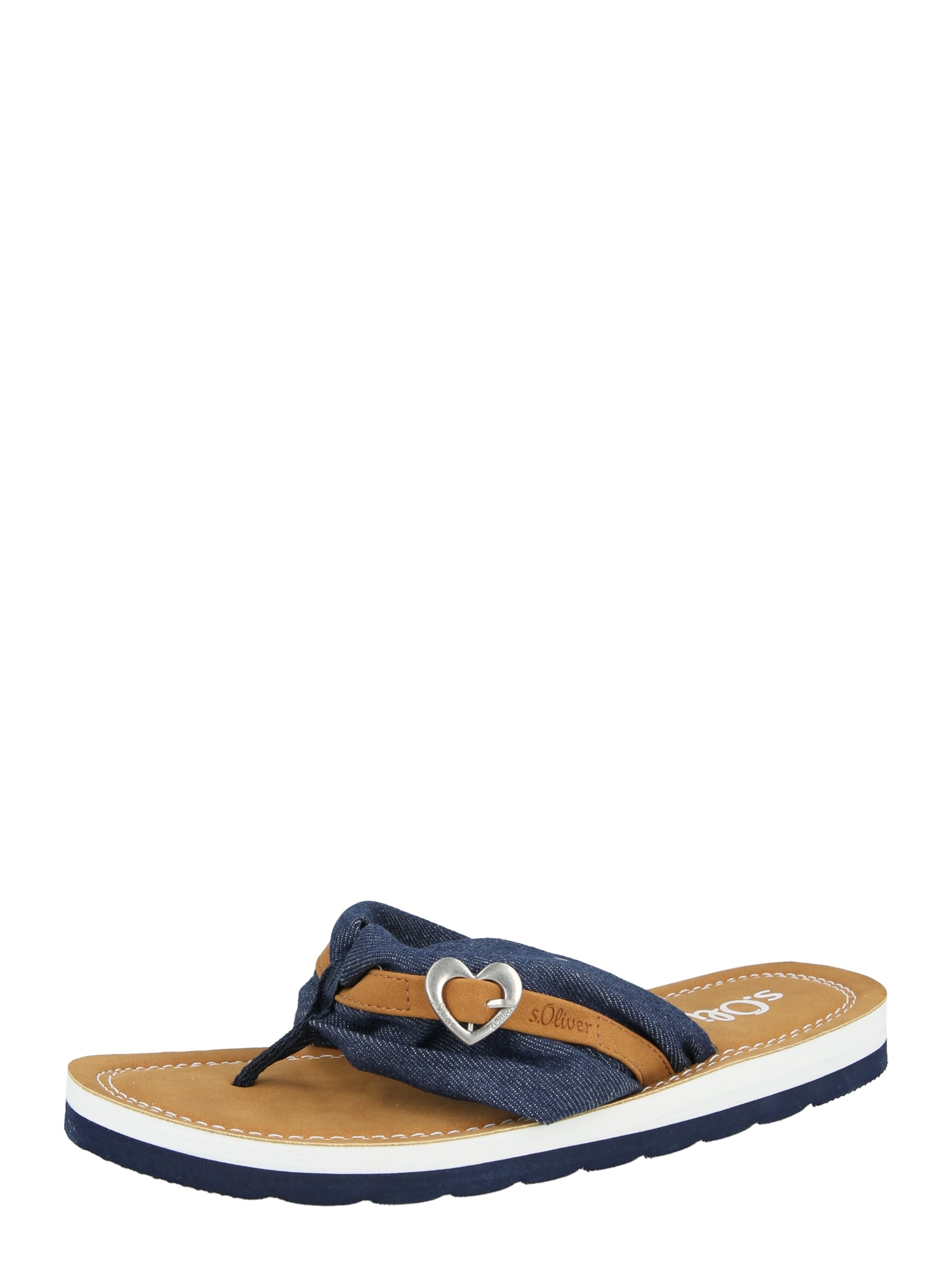 s.Oliver Flip-flops  albastru denim / maro coniac