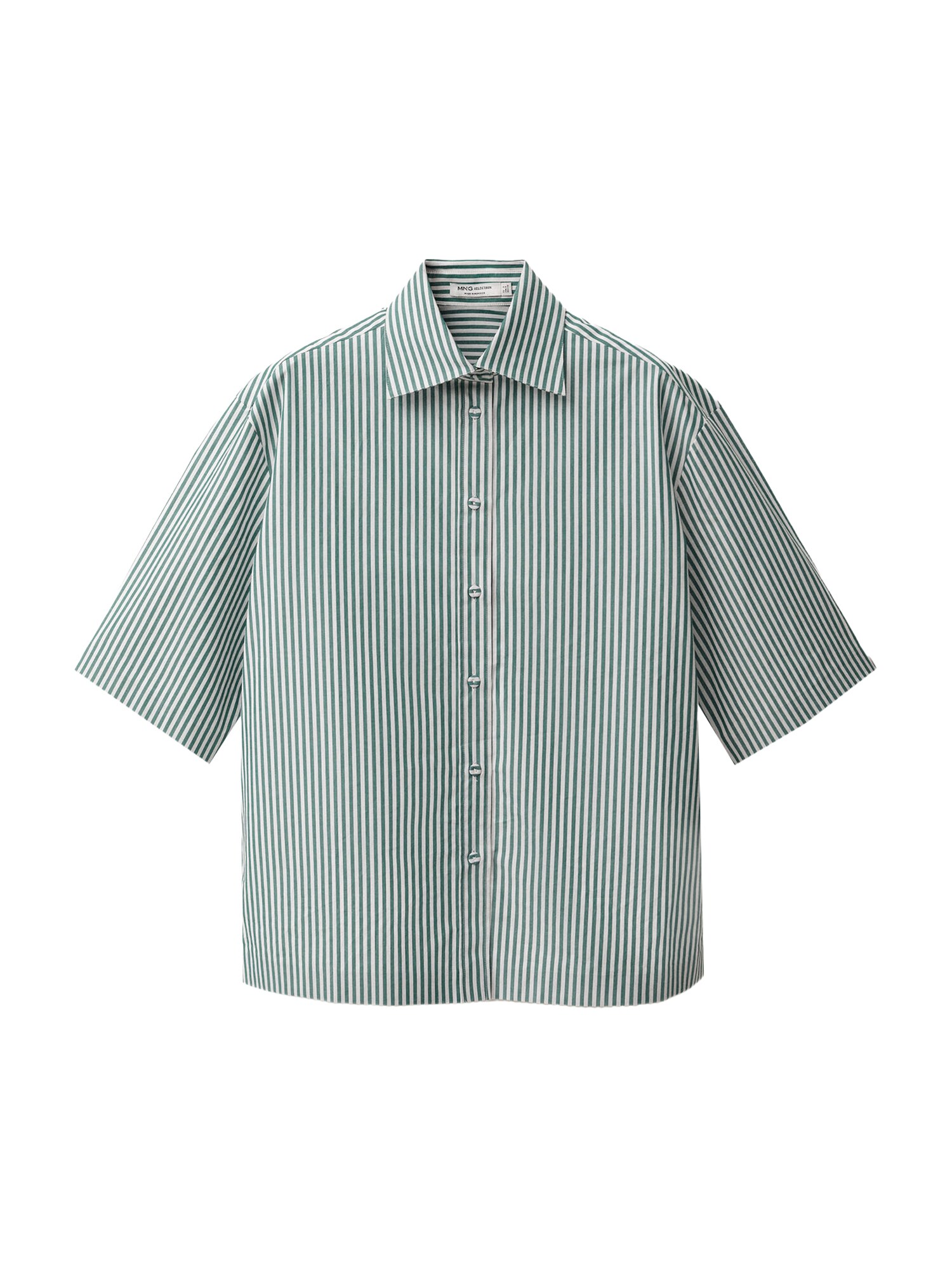 MANGO Bluză Serena  verde smarald / alb