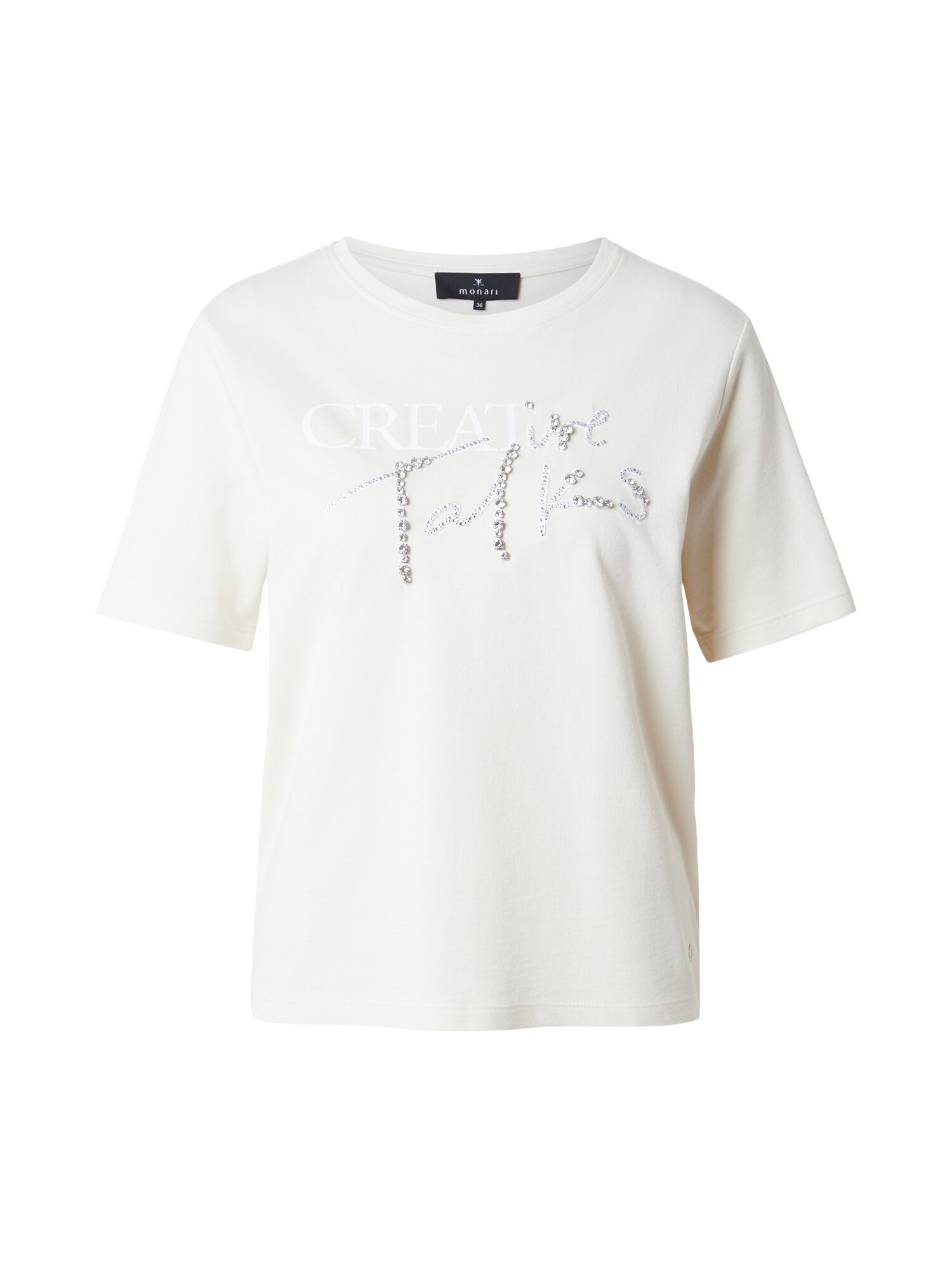 monari Tricou  gri deschis / alb / alb lână