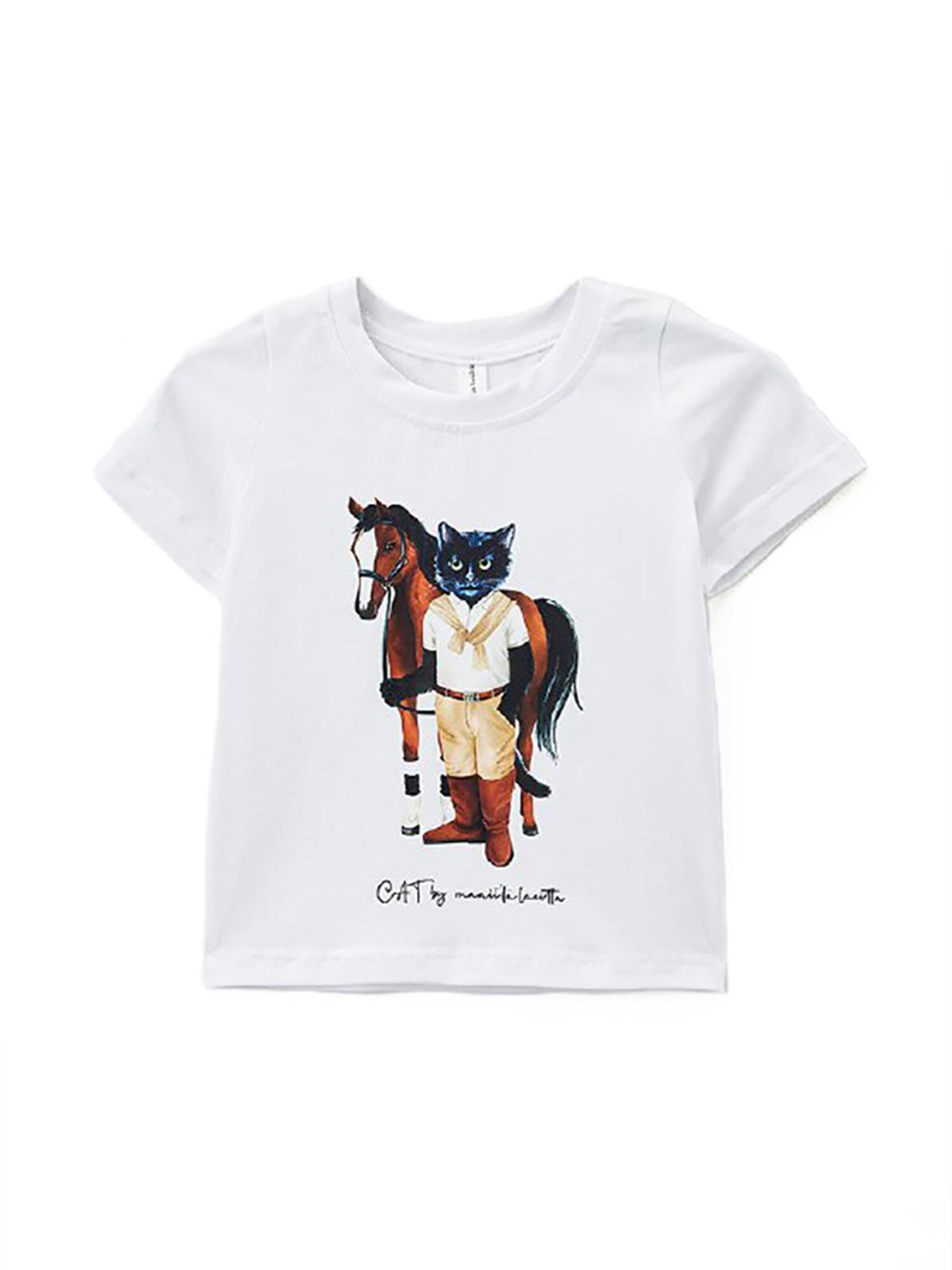 Cat e Lolette Tričko 'Rider Cat'  biela
