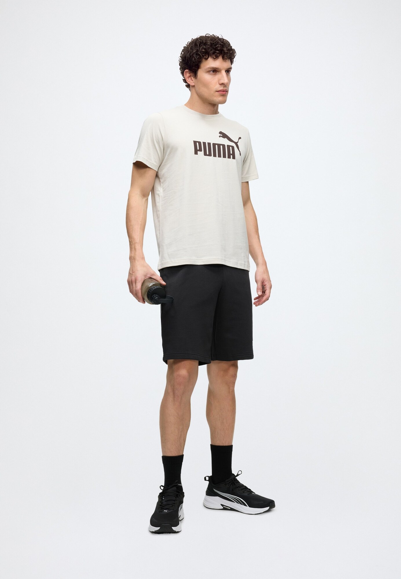 PUMA Camiseta funcional 'ESS No. 1'  marrón oscuro / gris claro – imagen 3