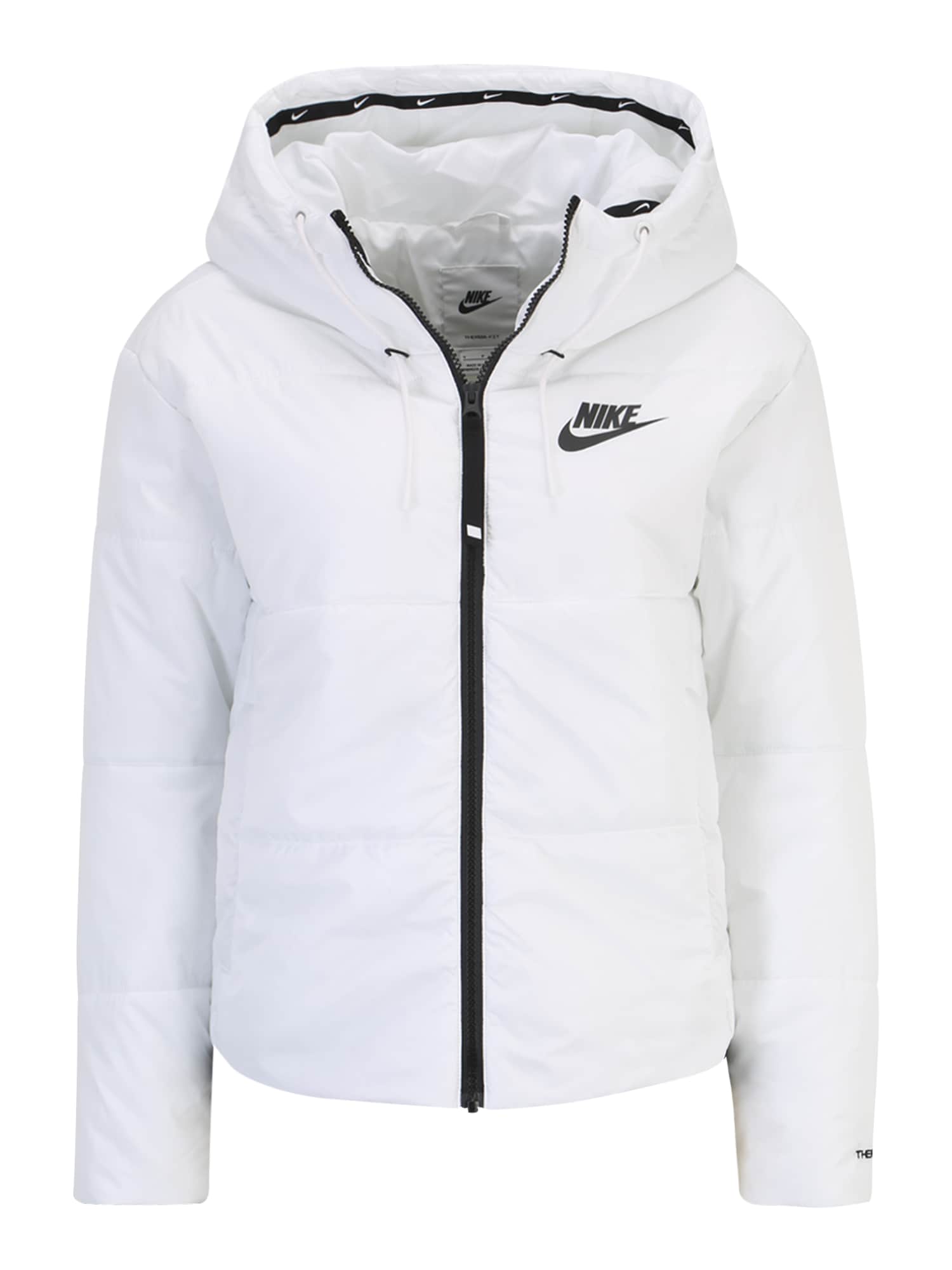 Nike Sportswear Demisezoninė striukė balta / juoda