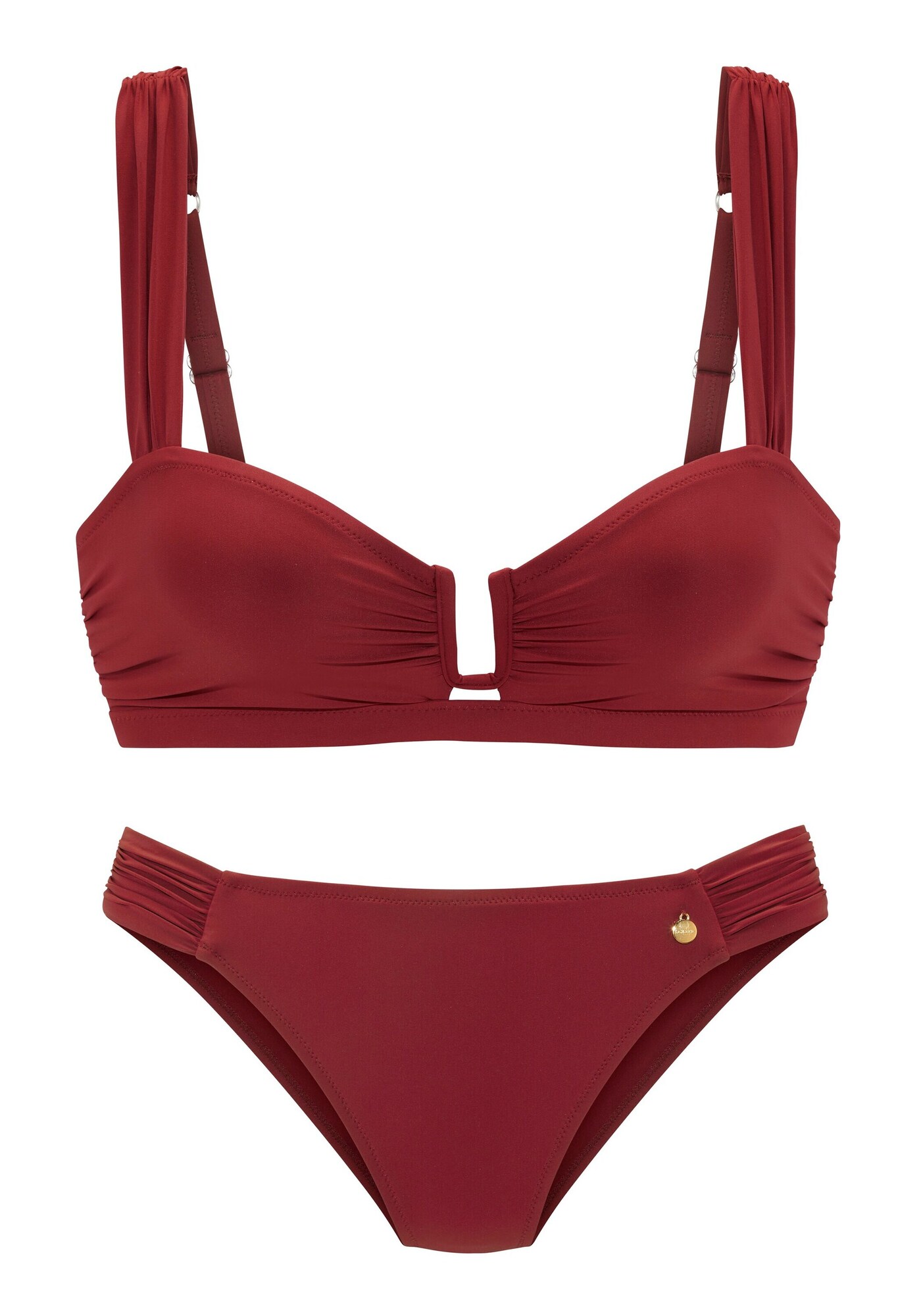 LASCANA Costum de baie două piese  roșu bordeaux