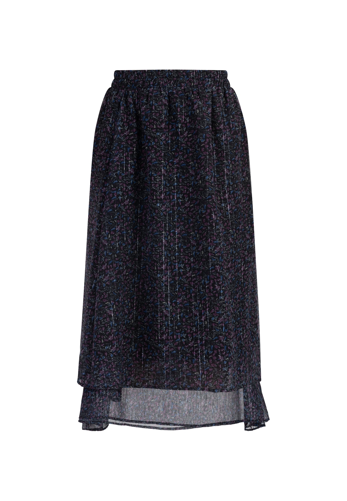 DreiMaster Vintage Sukňa  modrá / fialová / čierna / strieborná