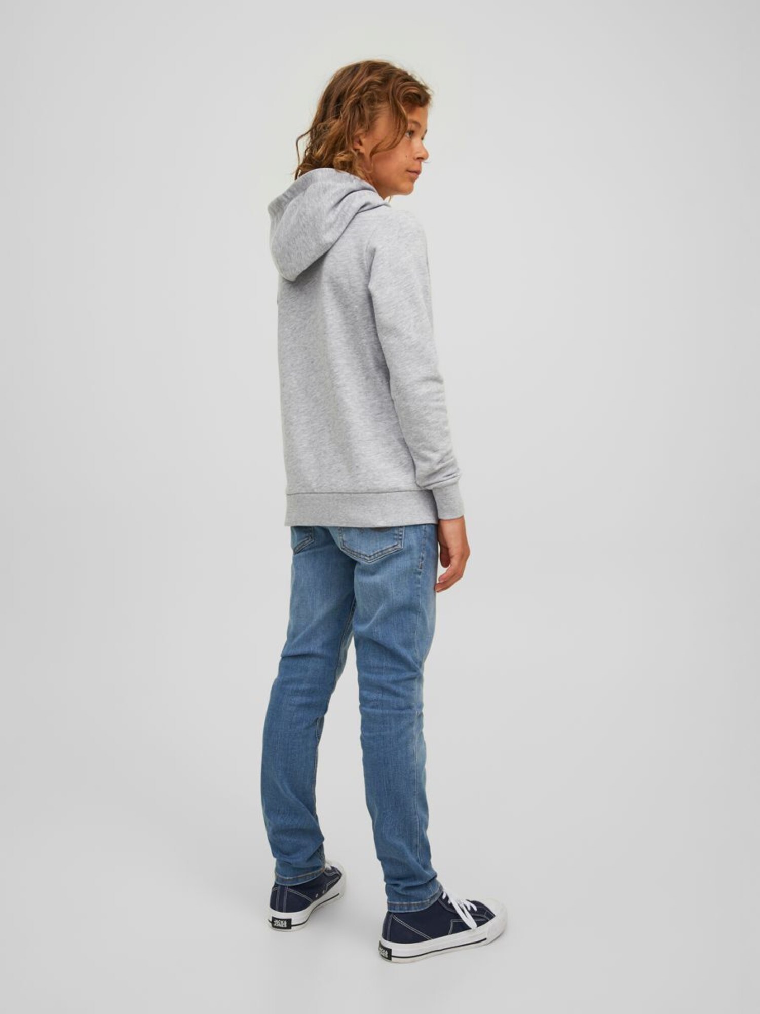 Jack & Jones Junior Mikina 'JCOLogan' námornícka modrá / sivá melírovaná / jablková / biela (obrázok 4)