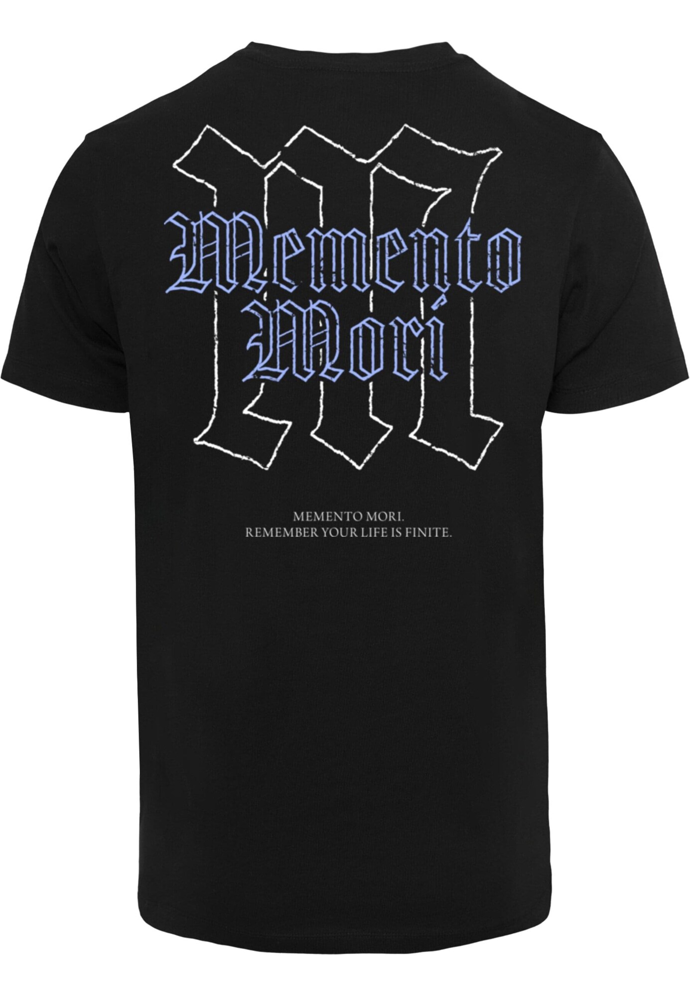 Mister Tee Póló 'Memento Mori'  kék / fekete / fehér termék 2. képe